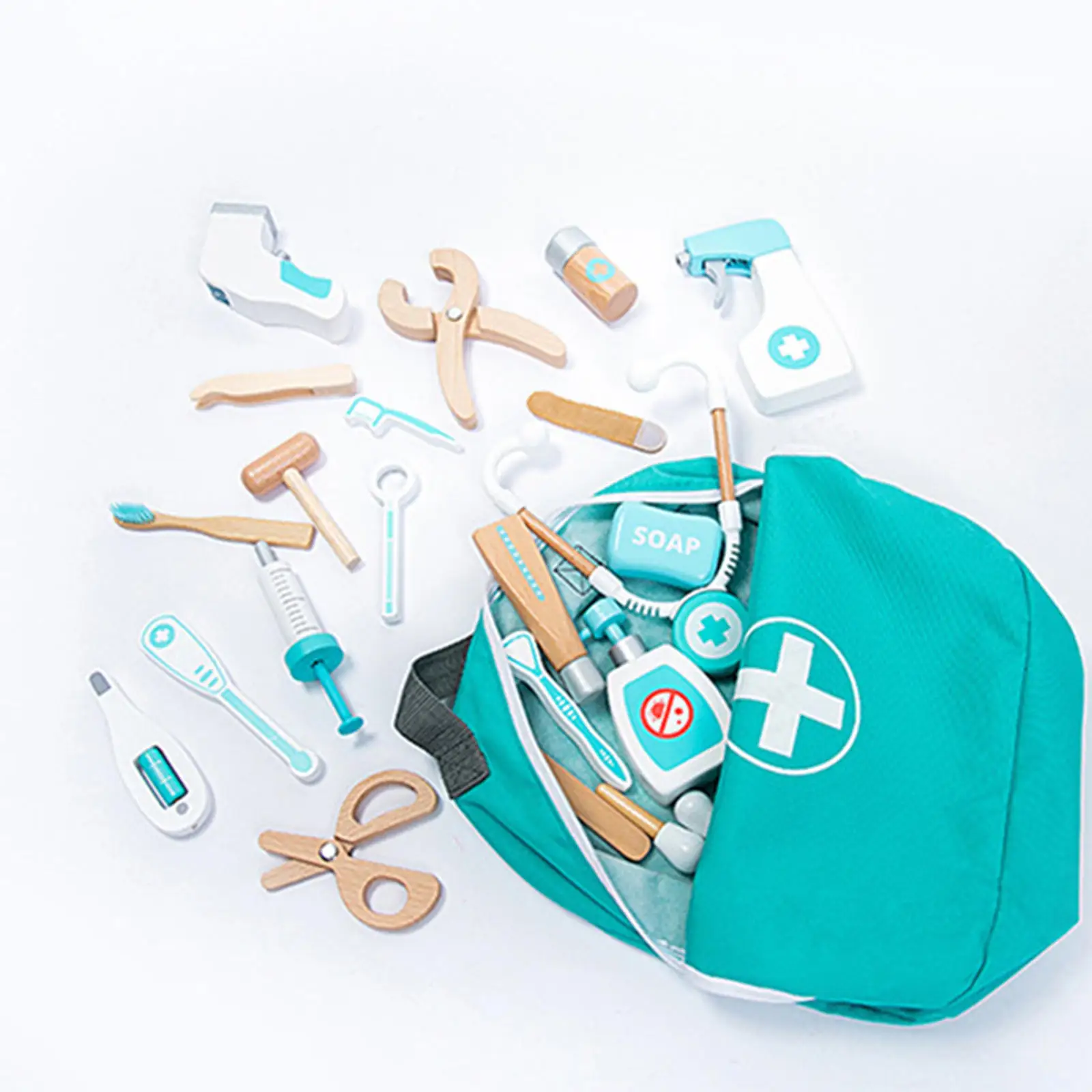 Dentist Kit Toys for Kids Kids Wooden Educational Pretend Playset Doctor Kit Toys for Boys Kids Girls Toddlers 1-3