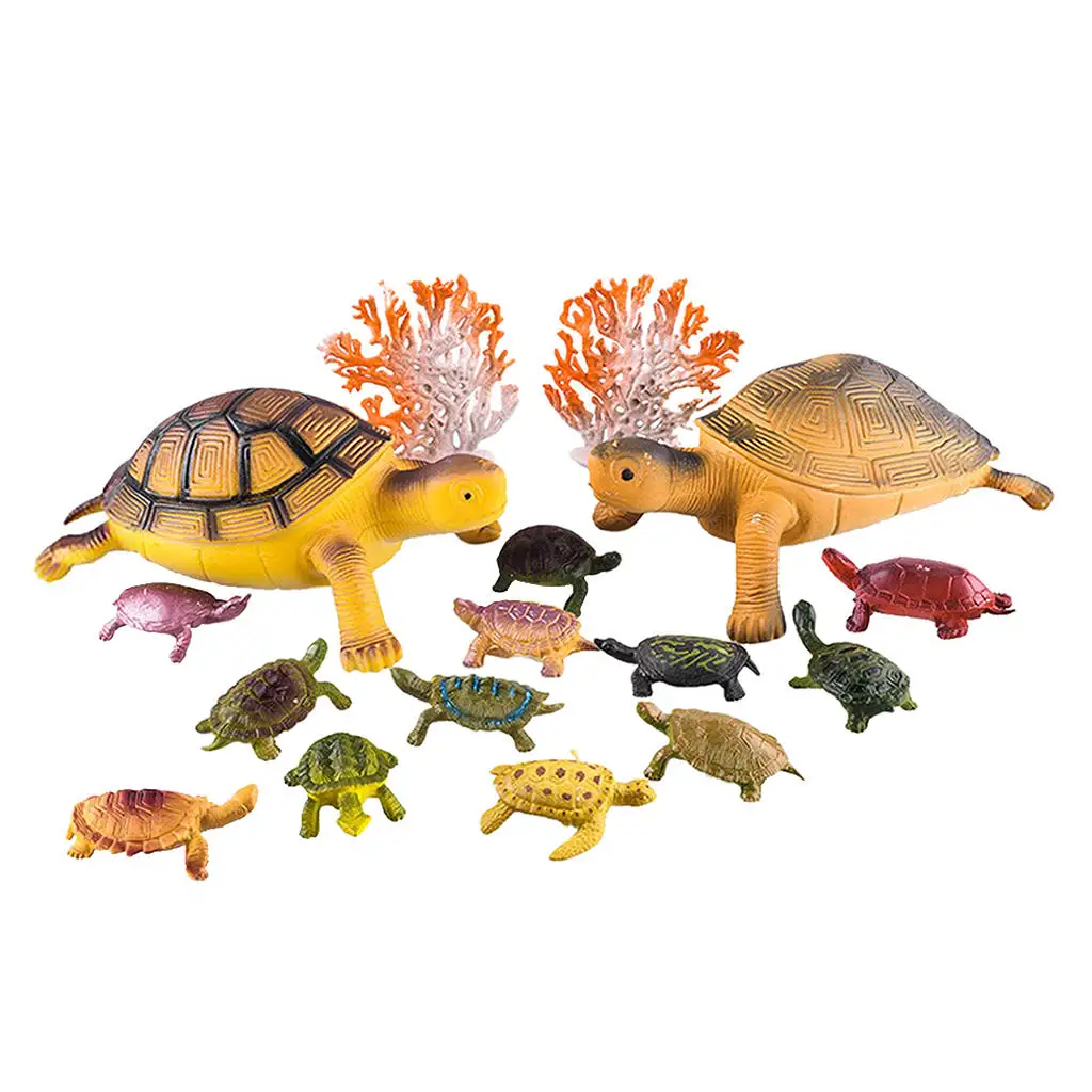 12 piezas kit de plástico animal tortuga modelo kinderbildungs juguetes partido 