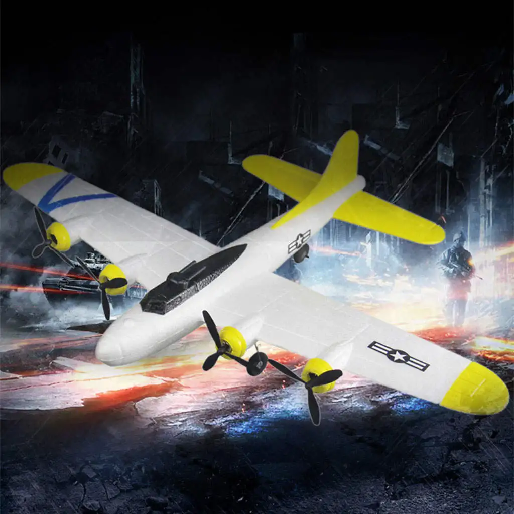 EPP Foam RC Aircraft 2.4G 2 Channel Radio Control Stunting Glider for Beginner Ready to Fly Easy to Control Airplane B17 Bomber