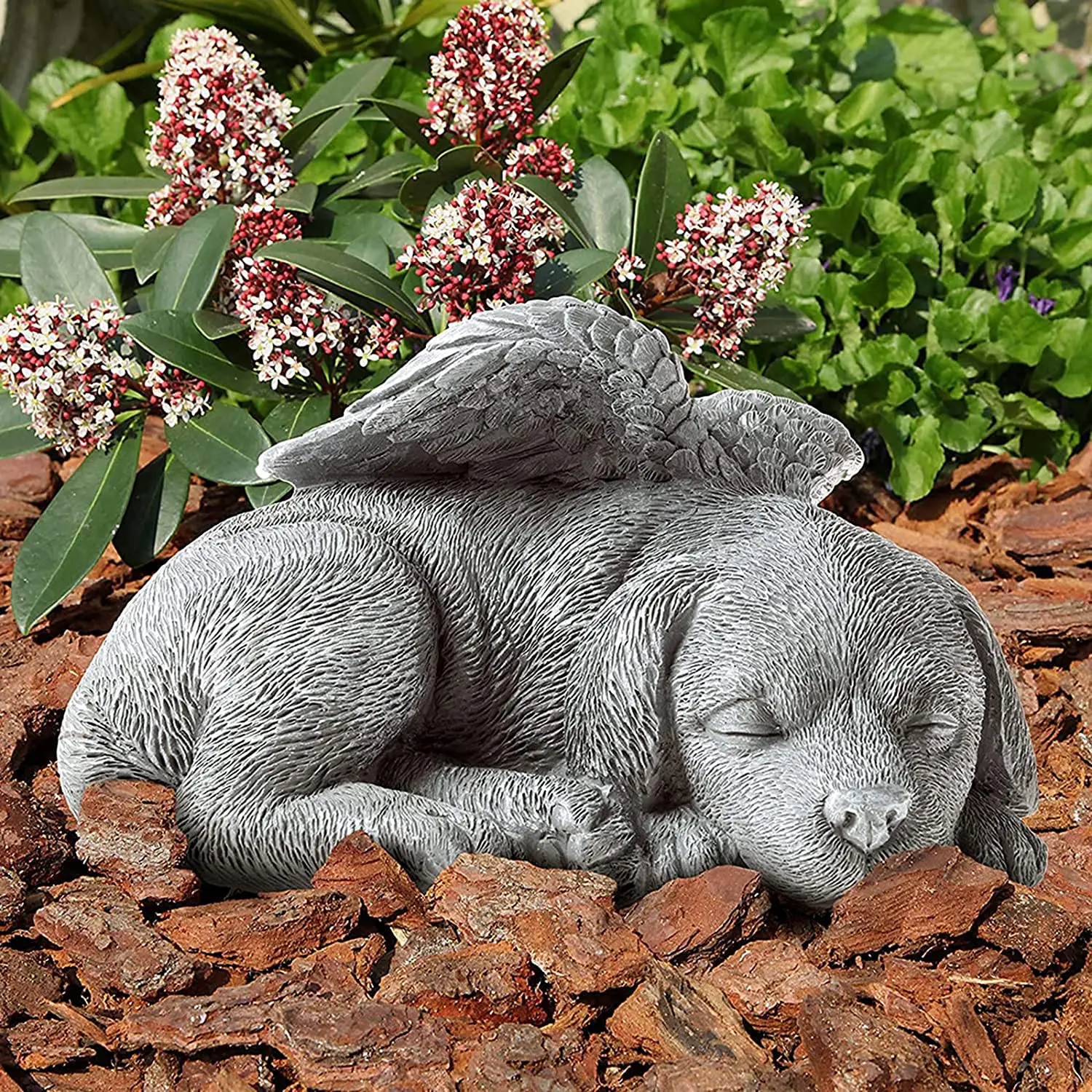 Dog Angel Wing Statue for Dog Doggie Memorial