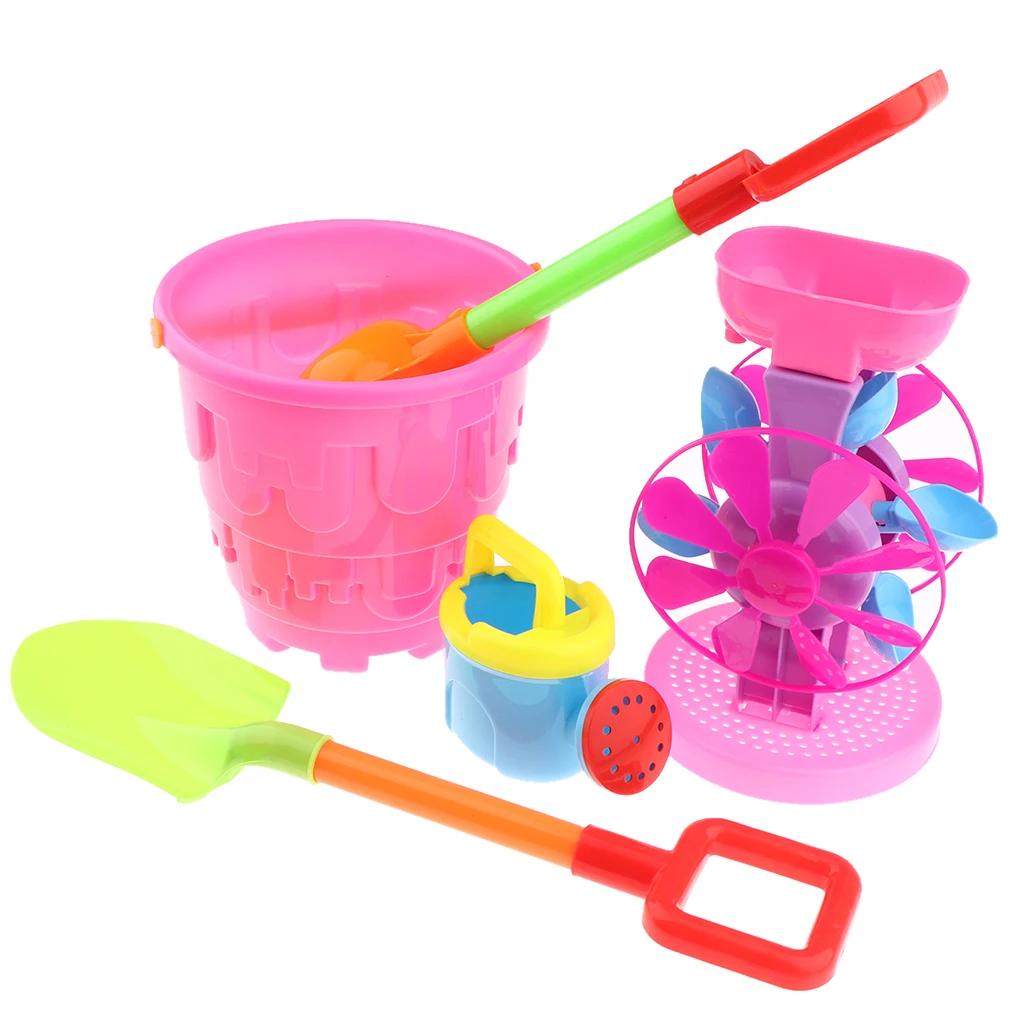 8pcs Kids Beach Sand Game Toys Shovels Hourglass Bucket Children Role Play