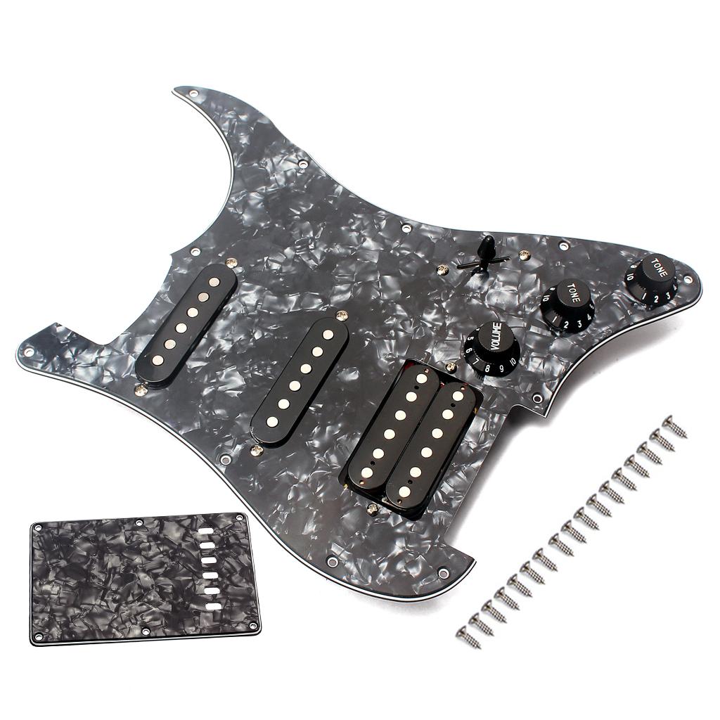 SSH 3 Ply Prewired Guitar Pickguard Set with Single Coil and Humbucker Pickups