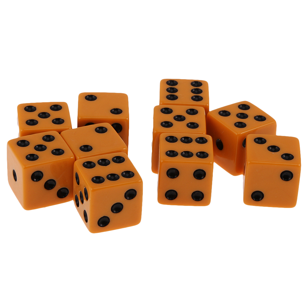Acrylic Pack of 10pcs 18mm Six Sided D6 Spot Dice for D&D RPG Board Game Party Casino Fun Family Pub Game Gift