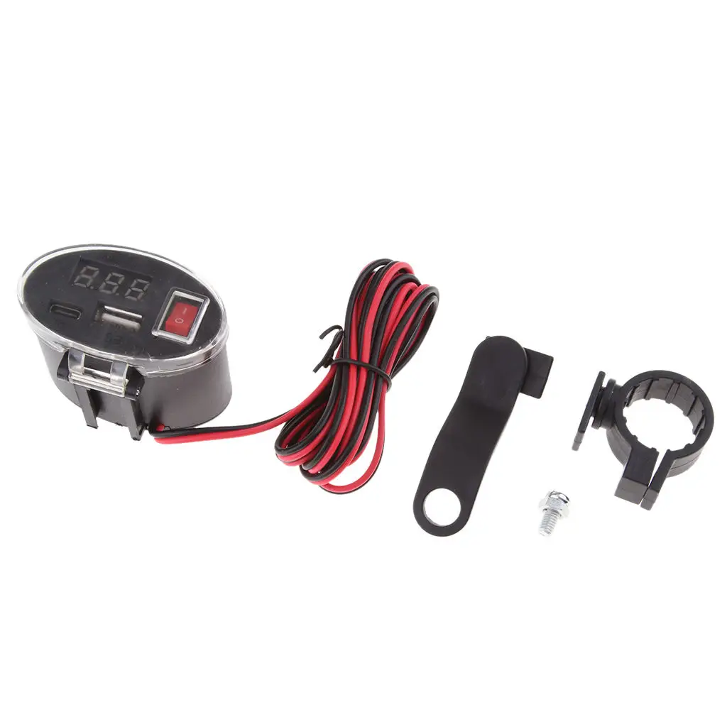 1.5m USB Motorcycle Phone Power Supply Charger Waterproof Port Socket 5-32V