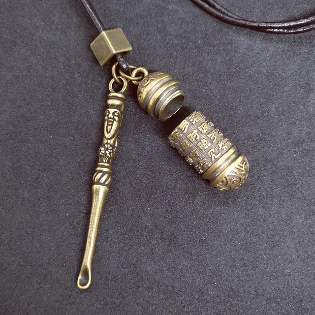 Brass Mini Spoon with Jar Pendants Locket Necklace Urn Storage bottles  Locket pendant Retro Bronze Style Jewelry Accessories - AliExpress