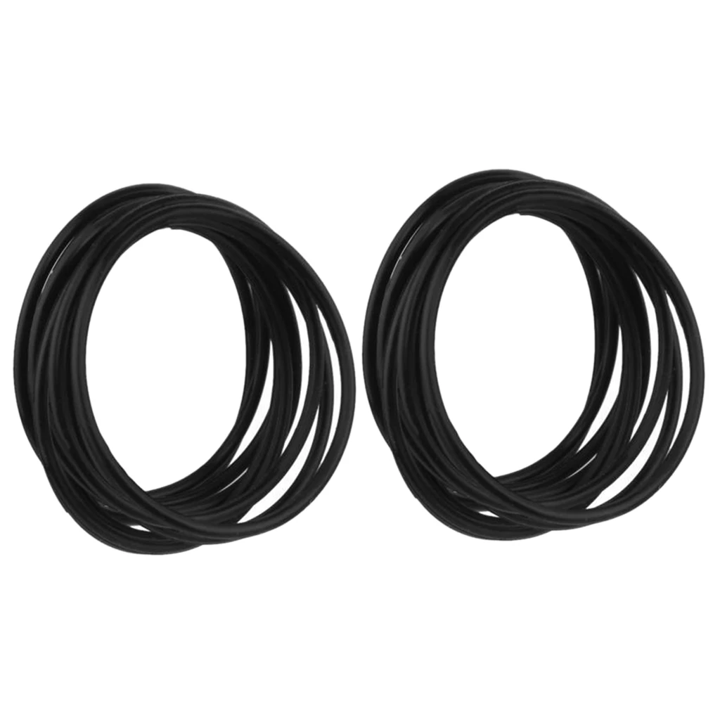 20 Piece Black Rubber Silicone Jelly Bracelet  Stretchable Bracelets Bands for