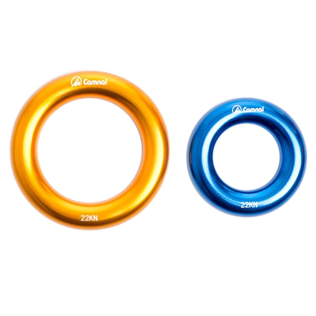 22KN Rappel Rings for Rock Aluminum Alloy O-Ring 2 Pack Aluminum Rappel Ring