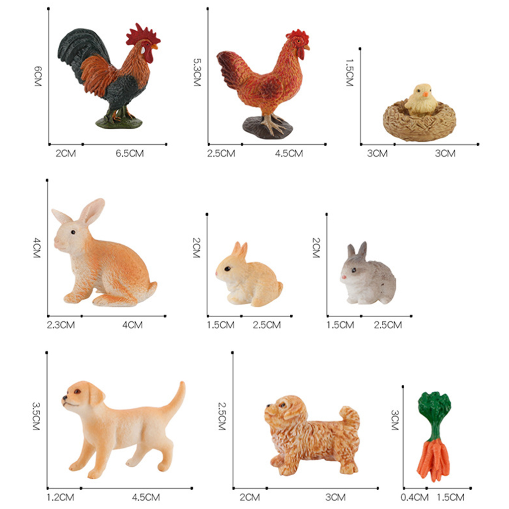 PVC Exquisite Realistic Animals Model Toys Animals Figures Miniature Sand Table Poultry Micro Landscape Scenes Supplies Playset