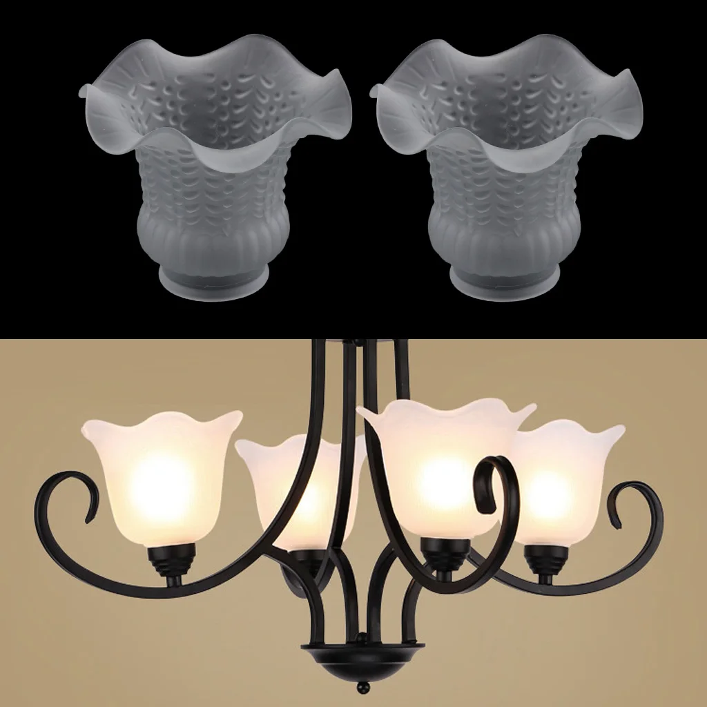 2pcs Glass Chandelier Lamp Shade Bedside Ceiling Lamp Lampshade For Bedroom