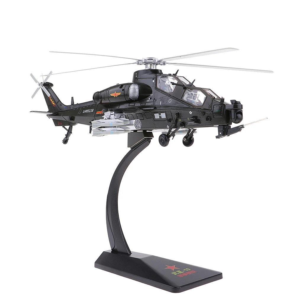 Chinese CAIC Z-10 Helicopter 1:48 Scale Diecast Aircraft Display Model with Stand for Decoration or Gift