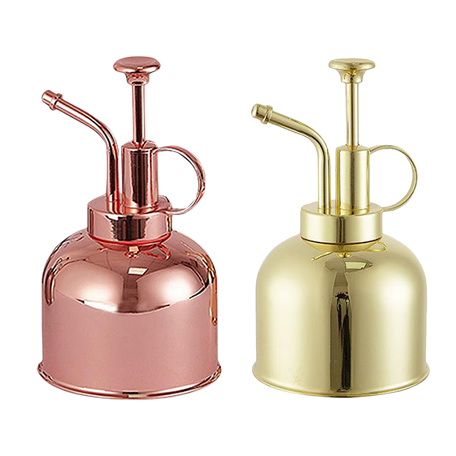 Retro Style Plant Mister, 6 Inches Tall Alloy Top Pump One Hand Watering Can Indoor Plant Spray Bottle