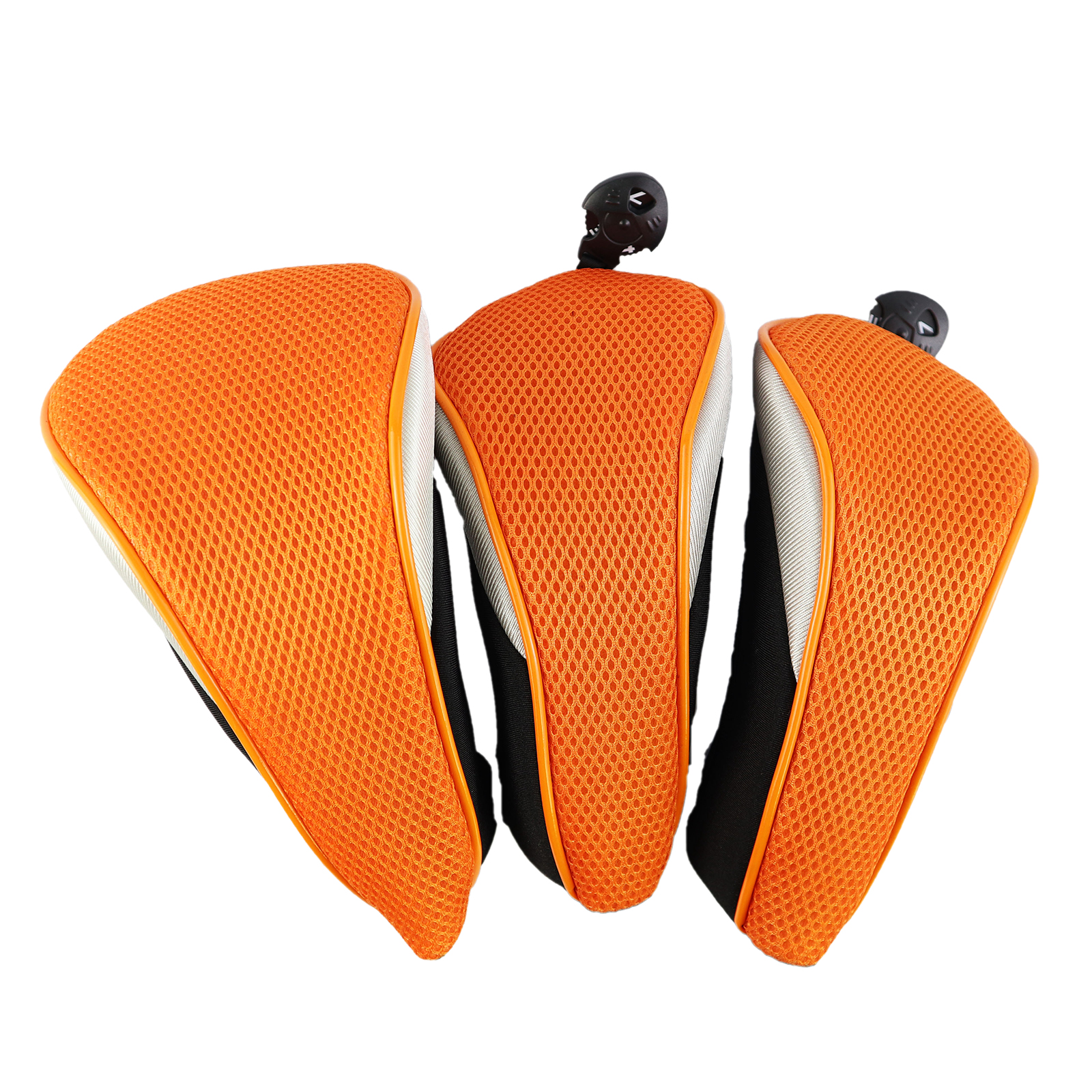 3x Golf Club Head Covers Golfing Headcovers for 460cc Driver Hybrid Putter Pole