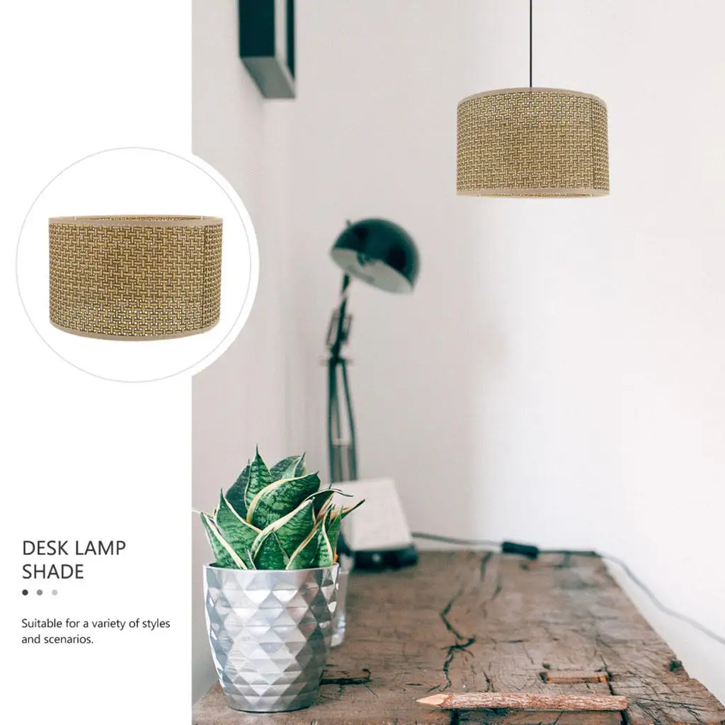 Braided Light Covers Handwoven Compact Pendant Lamp Solid Rustic Style for Home Office Lighting Fixture
