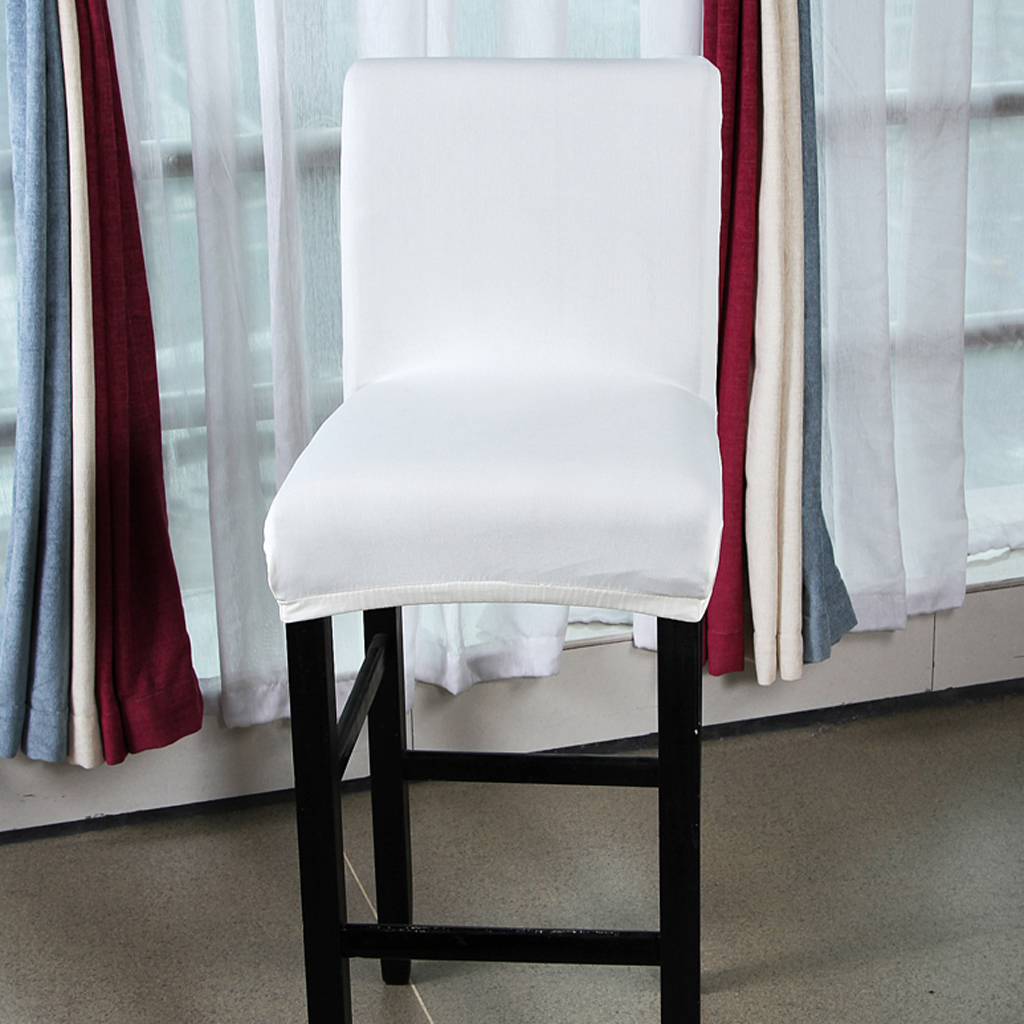 Stretch Short Chair Seat Cover Bar Height Stool Slipcovers for Wedding Party