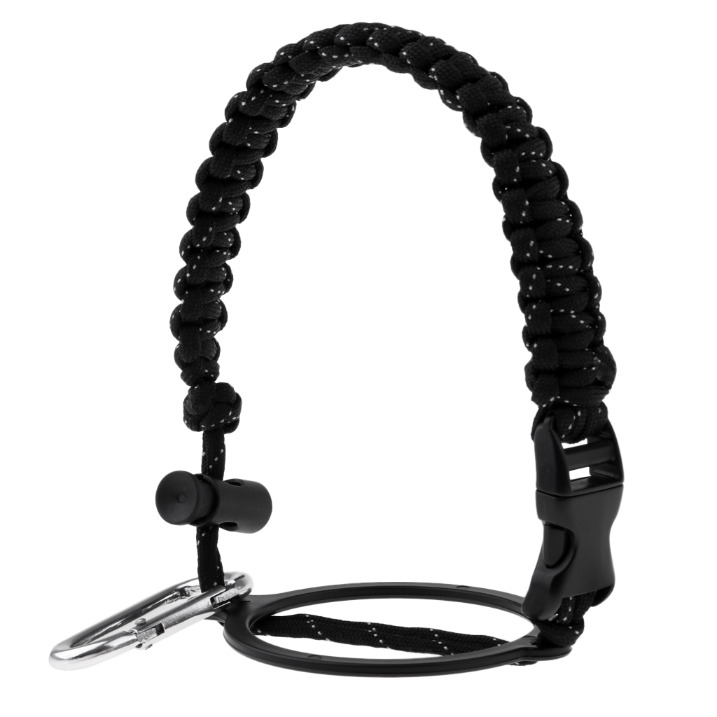 Outdoor Cycling Bike Bicycle Water Bottle Handle Cup Carrier Survival Strap Cord with Safety Ring and Carabiner
