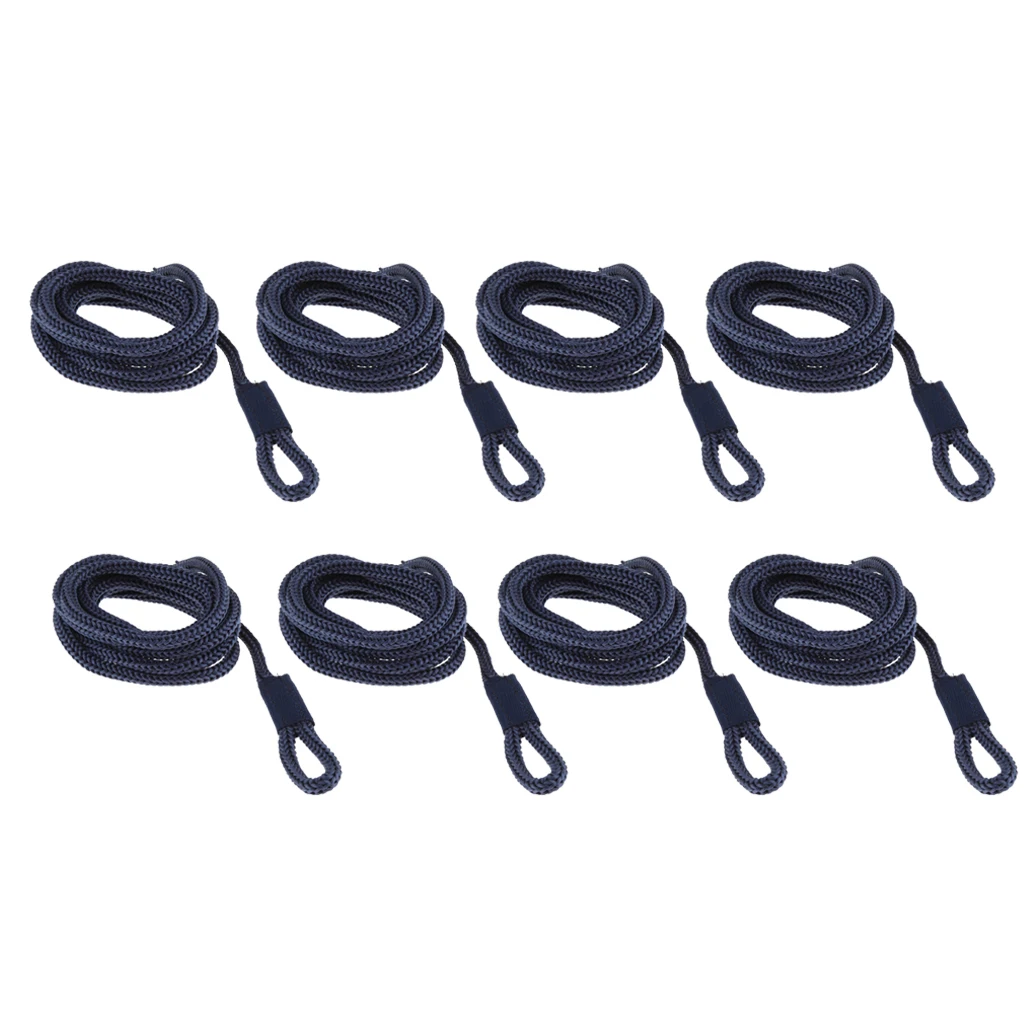 6 Pcs Boat Fender Lines 1/4inch X 5feet Bumper Whips Rope Docking Double Braided Fender Line Marine Mooring Line For Yacht Boat 