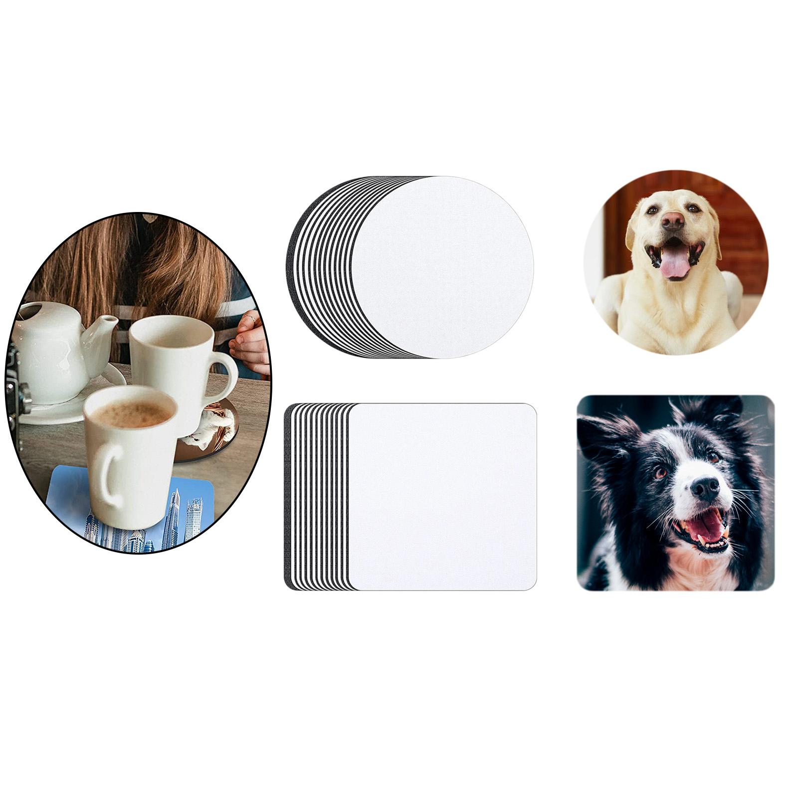 24pcs Round Sublimation Blank DIY Customized MDF Square Coaster Hardboard Coaster Sublimation Coaster Blank Coaster