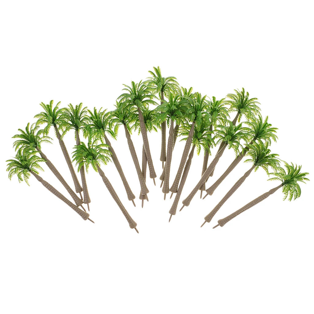 20x 1/250 Coconut Green Tree Model for Railway Garden Scenery Diorama Layout