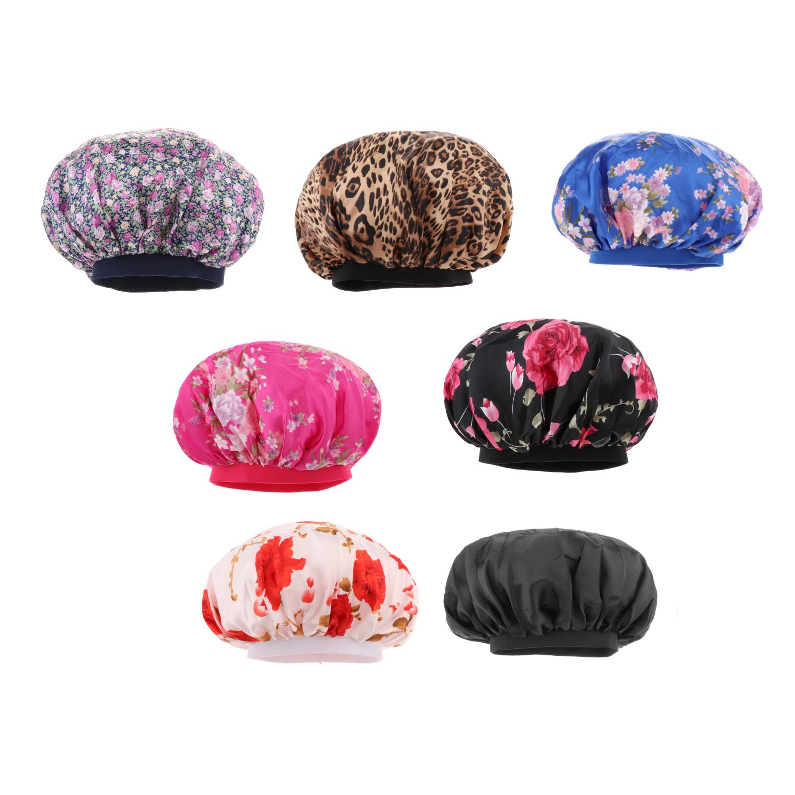 Satin Night Sleep Cap Hair Bonnet Hat Head Cover Satin Wide Band Jumbo Size