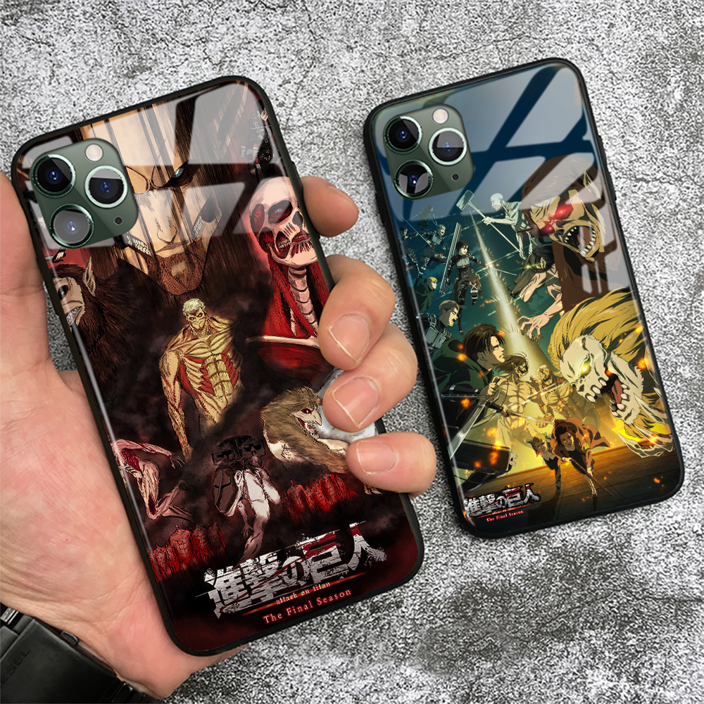 case iphone 13 pro max Shingeki no Kyojin Attack on Titan Anime Phone Cases For iPhone 11 12 13 Mini Pro XS Max X XR 6 7 8 Plus SE Soft TPU Glass Cover apple 13 pro max case