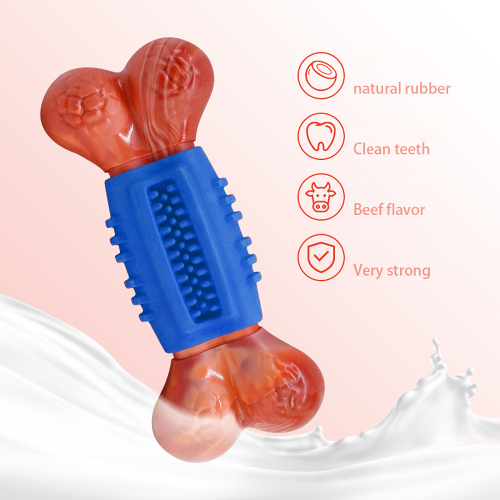 Non-Toxic Dog Chew Toy for Aggressive Chewers, Durable Dog Bone Toy, Nylon Rubber Dog Teether Cleaning Chews Toys