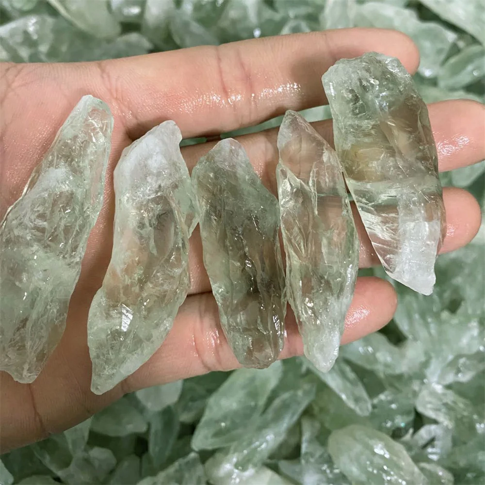 Природный зеленый кристалл, прозрачный кварц, кристалл, палочка, точка,драгоценный камень, рассеянный камень, минеральный образец,восстанавливающий домашний декор