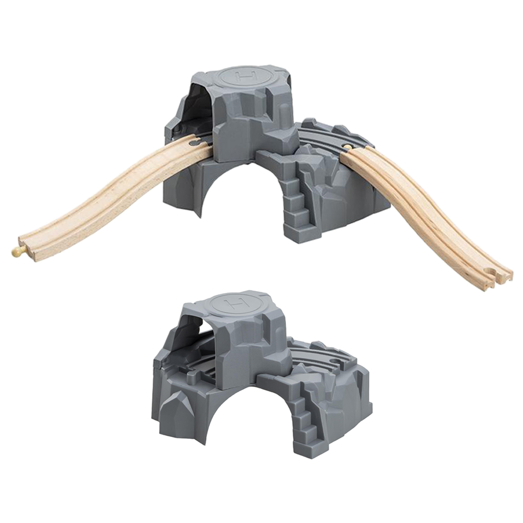 Simulation Train Cave Tunnel & Wooden Train Railway Track Accessories Building Rail Vehicle Child Party Favors Train Playset