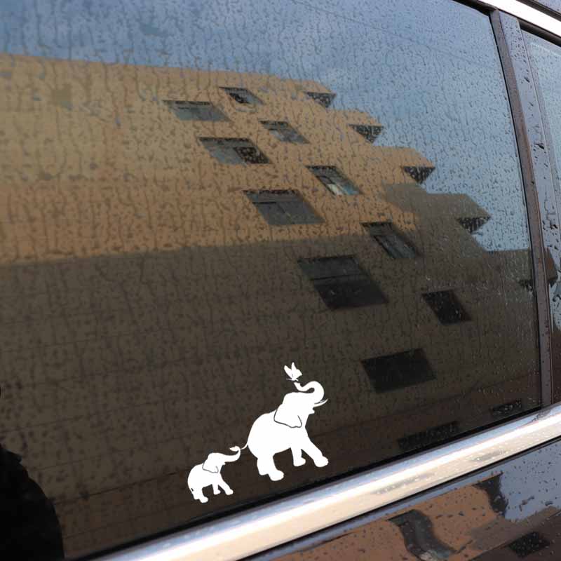 Auto Aufkleber Personalisierte Kreative Aufkleber Elefanten Familie Schmetterling Wasserdicht und Sonnenschutz Abdeckung Kratzer PVC 16*11cm – Detail 4