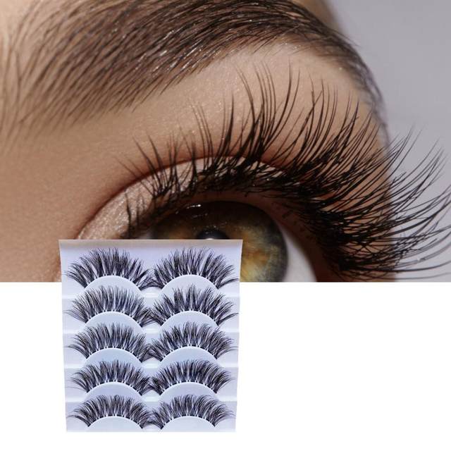 5 Paar Naturwimpern – Feine, Trompetenförmige Falsche Wimpern Für Voluminöse Augen