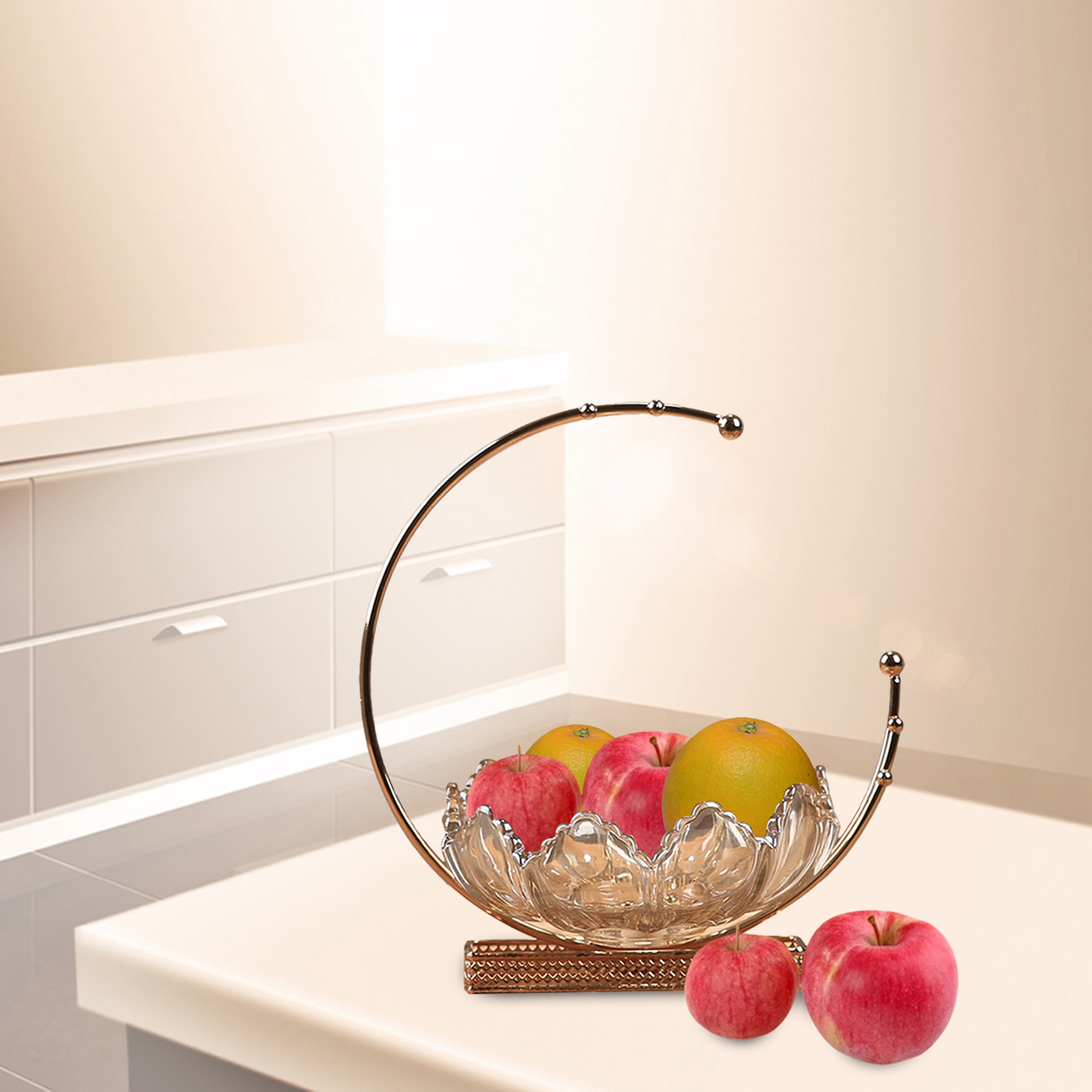 Fruit Plate Fashion Glass Fruit Plate Modern Creative Living Room Office Party Fruit Tray Bowl Stand