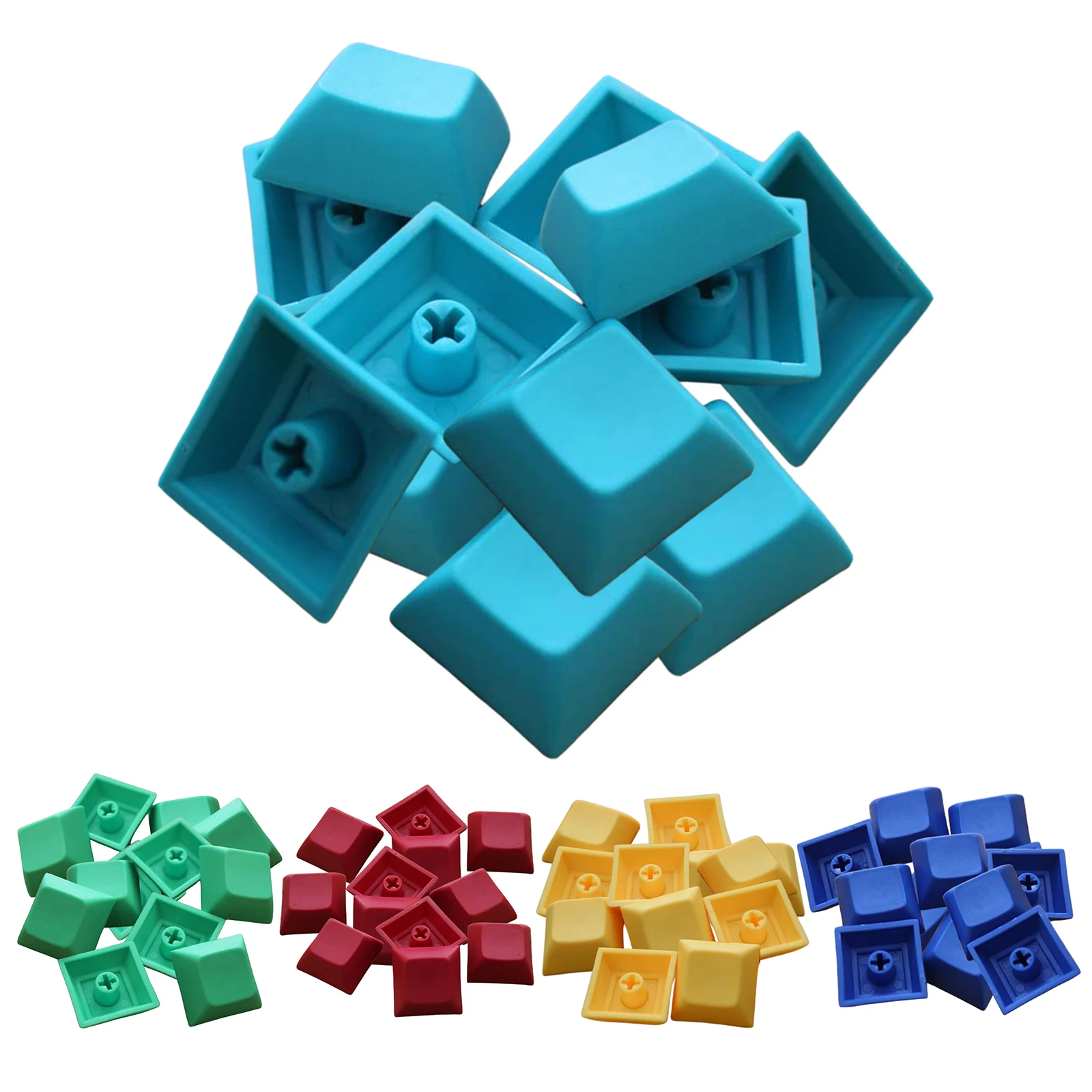 12pcs PBT DSA Keycaps Blank for MX Switches Mechanical Keyboard Lake Blue