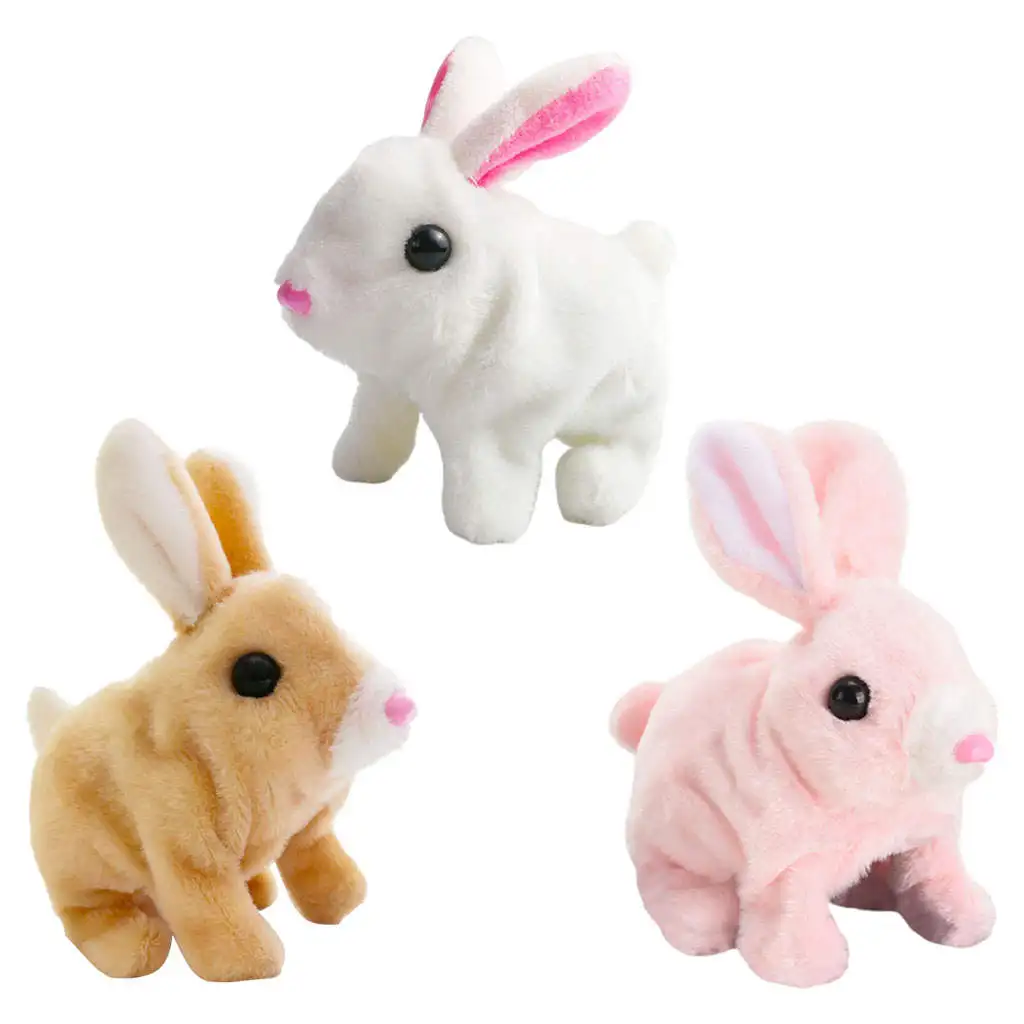 Soft Bunny Toy, Adorable Hopping Interactive Electric Flopsie Bunny Doll for Eve Children