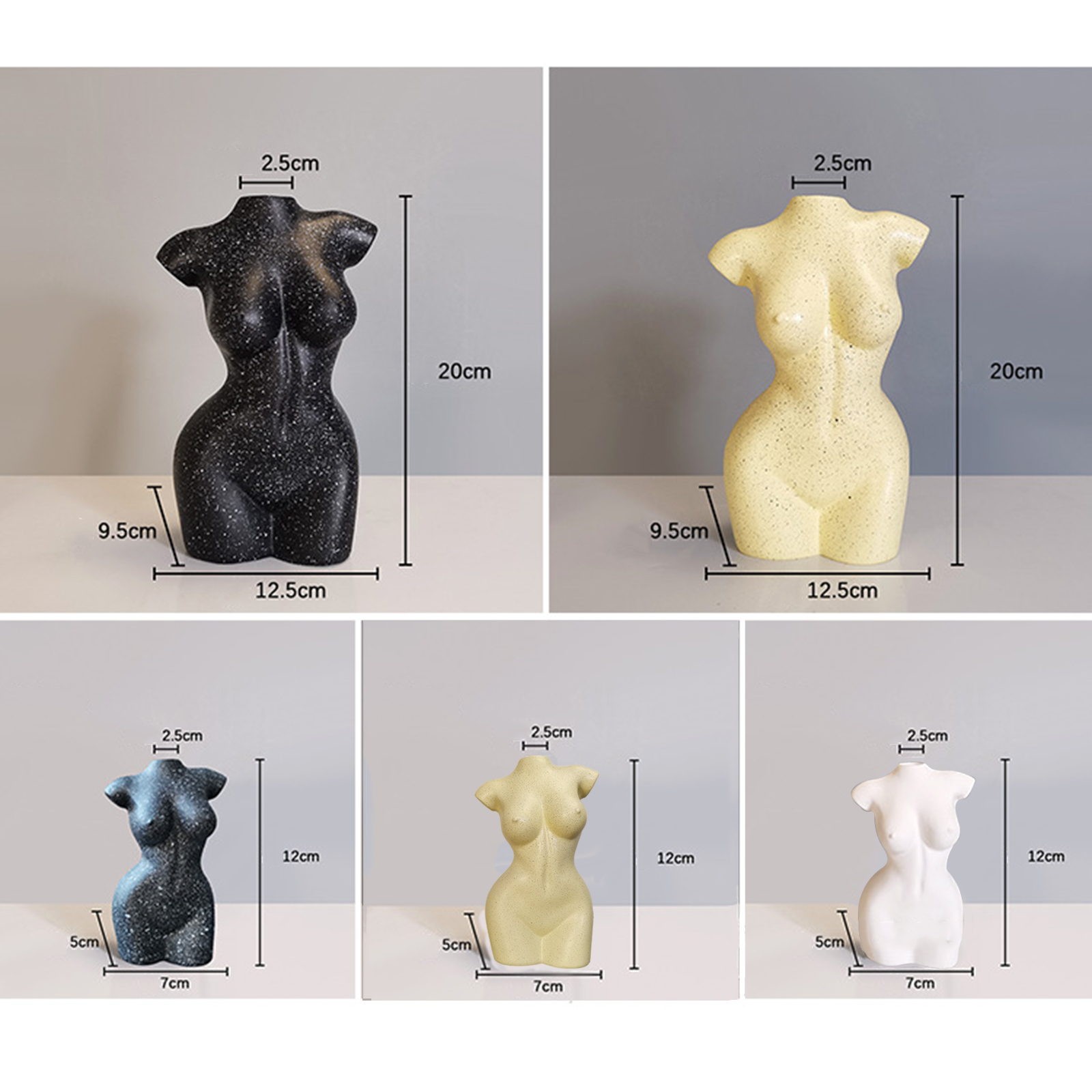 Art Human Body Vase Female Form Vase Flower Pot Plants Art Statue Office Desk Vase Decoration Home Dry Flower Vase Small