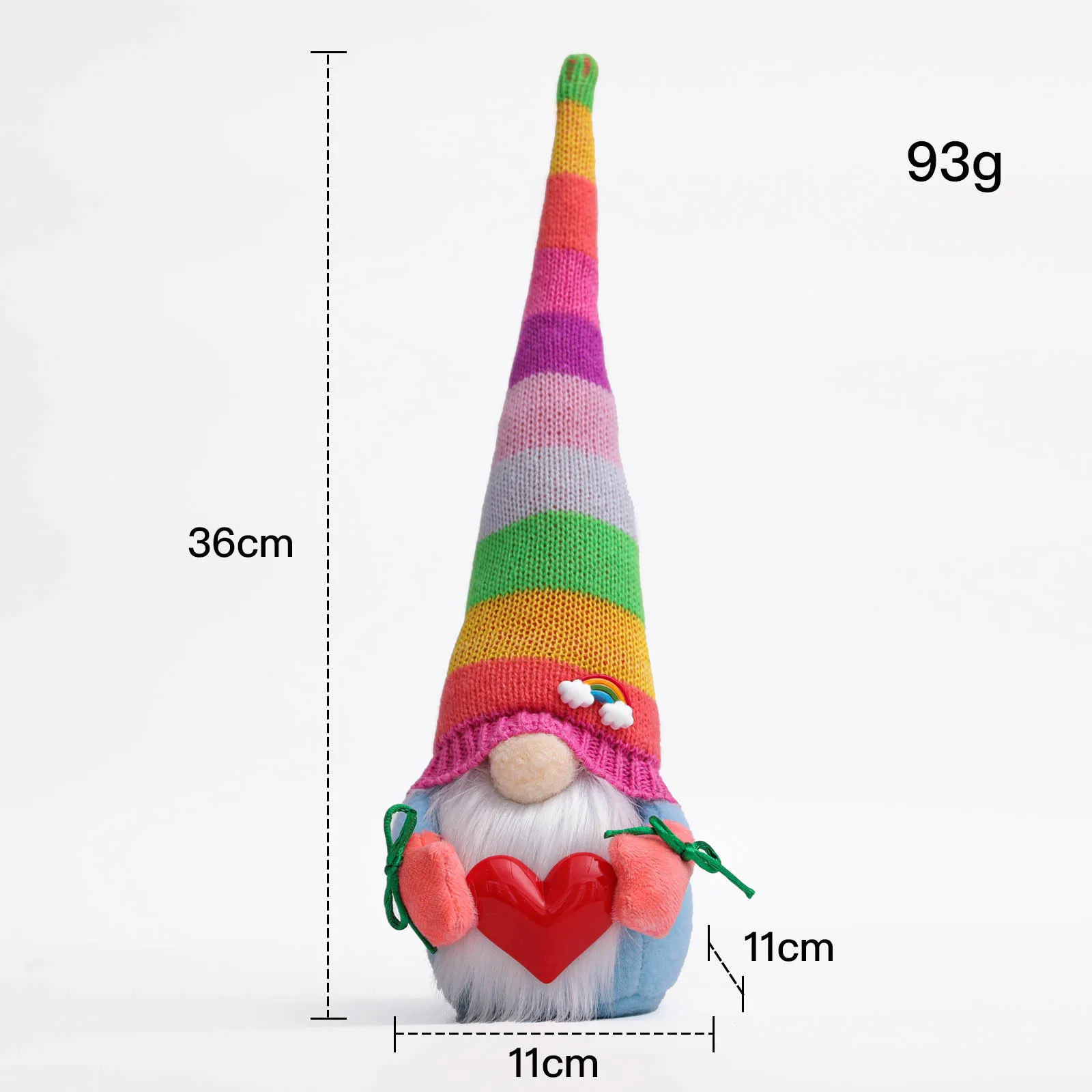 1pc Christmas Rainbow Gnome Faceless Plush Doll Scandinavian Tomte Nisse Pride Nordic Home Decor Colorful Dwarf Doll for Kids
