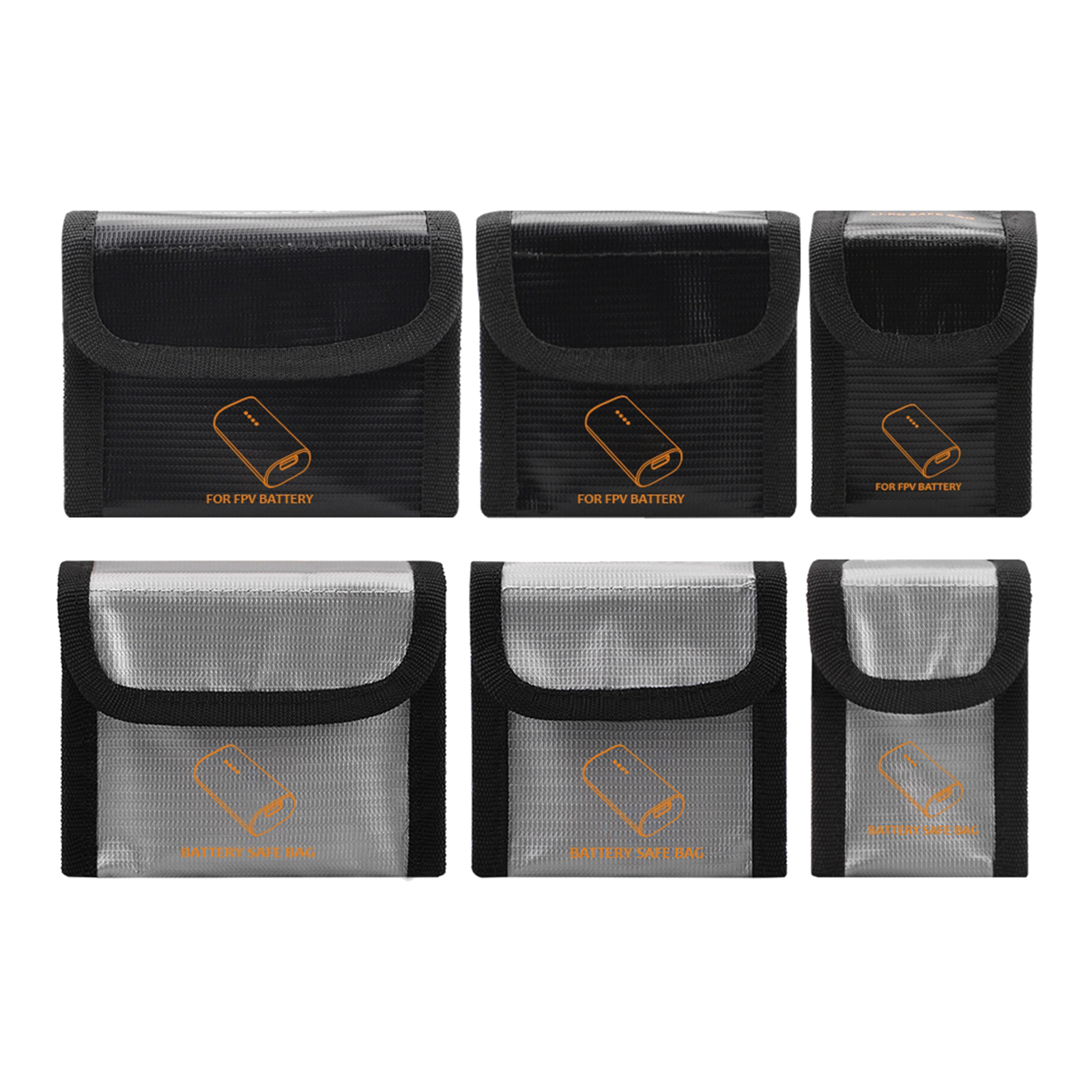 (9x11.3x5cm Mini Fireproof Waterproof Explosion-Proof Portable Battery Safety Bag Charge Sack for DJI FPV Racing Drones