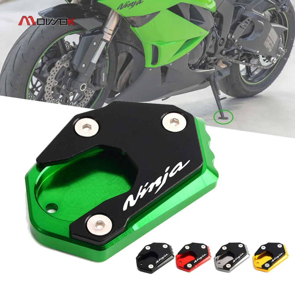 red Worldmotop Motorcycle Kickstand Pad Support Kickstand Foot Pad for Kawasaki Z650 Z900 Z1000 Z1000SX ER-6N ZX6R ZX10R,Side Stand Plate Pad 