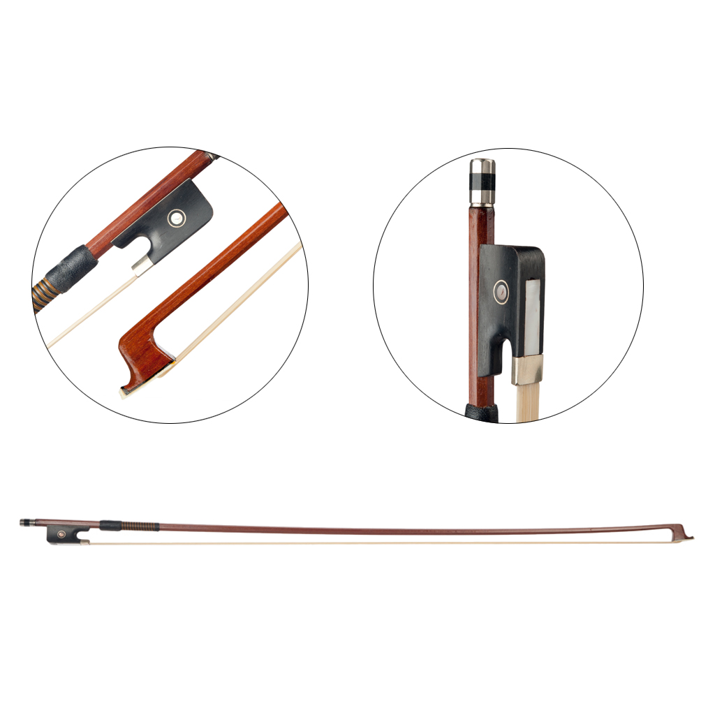 Brazilwood Stick Horsehair Viola Bow for Great Performance, 15-16inch