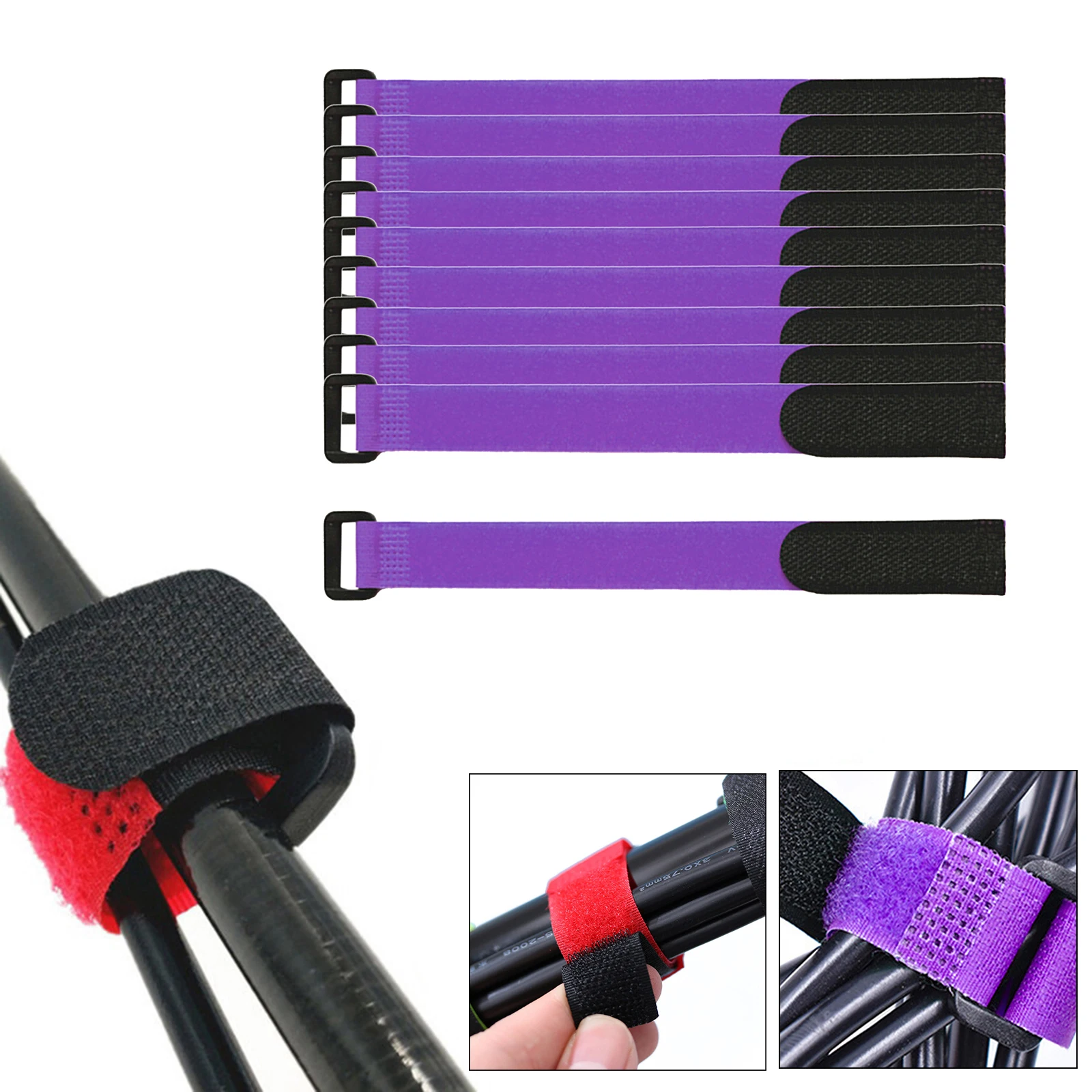 10Pcs Fishing Rod Tie Strap Belt Tackle Reusable Wrap Band Pole Holder Band