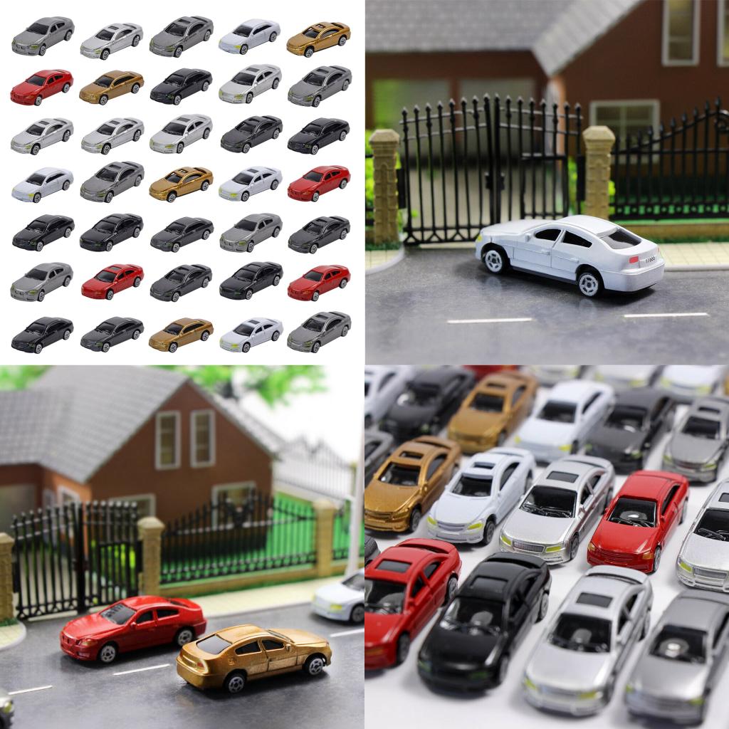 Set of 50 HO Scale Model Car 1/87 Layout Raliway Scence Fairy Garden Decor