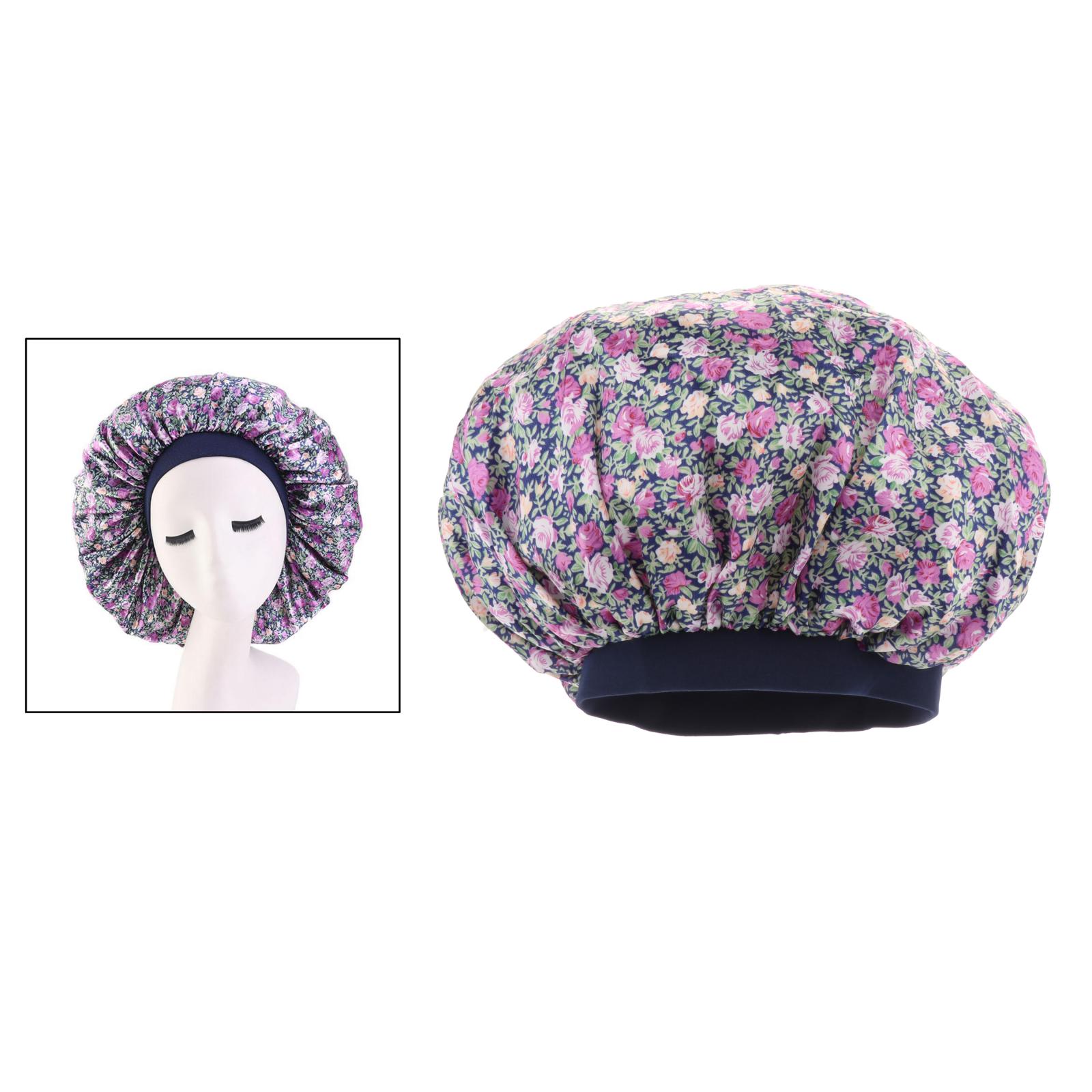 Satin Night Sleep Cap Hair Bonnet Hat Head Cover Satin Wide Band Jumbo Size