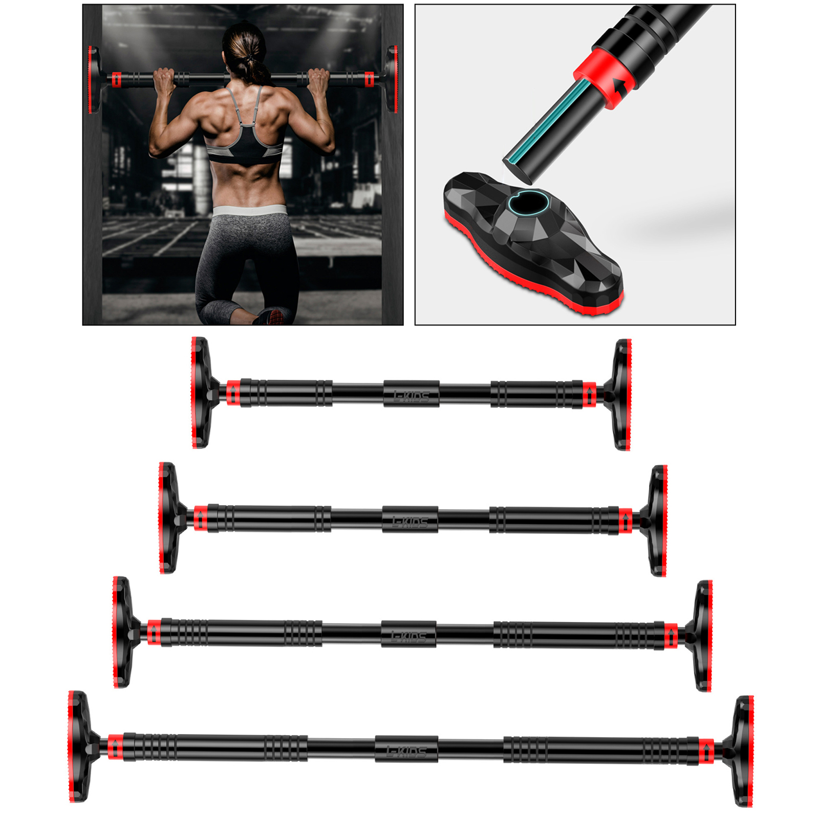 Pull Up Bar for Doorway, No Screws Required Chin Up Bar Adjustable Dip Bars for Home Gym Exercise Fitness Up to 440 LBS