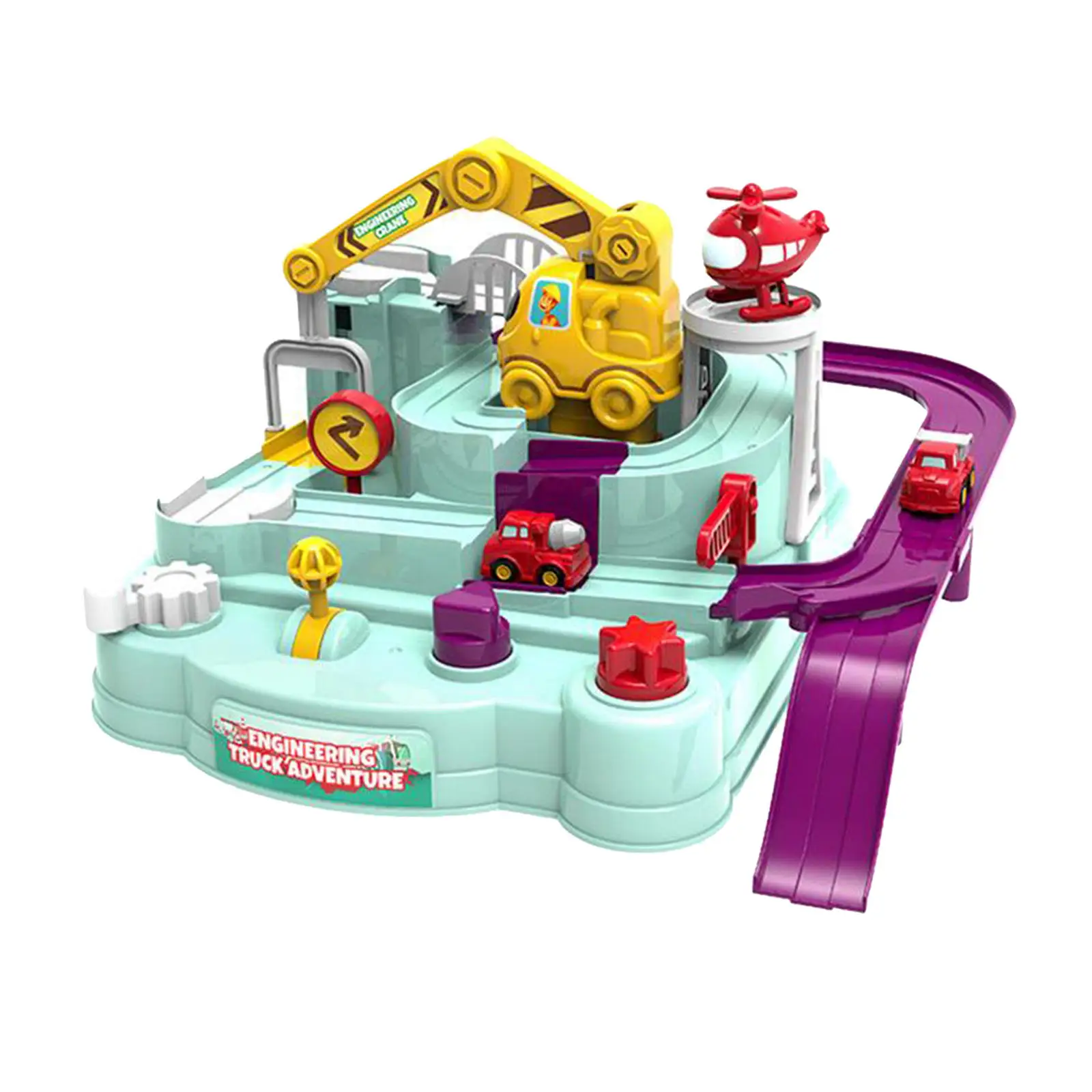 Train Game Toys Playset Educational Car Adventure Race Track for Preschool