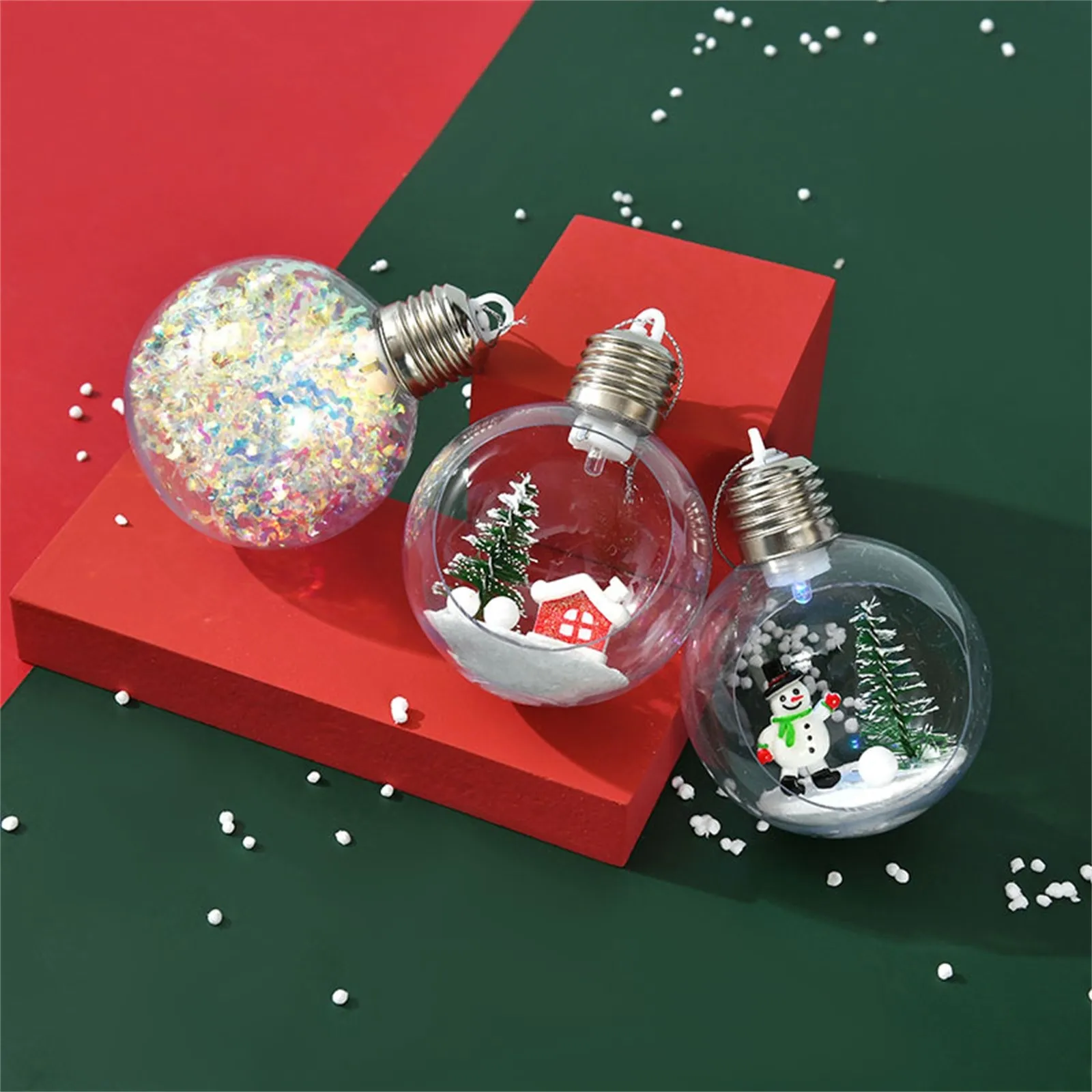 M01443 MOREZMORE 20mm Acrylic Ball Sphere Clear 2 Part Open Hanging Ornament 