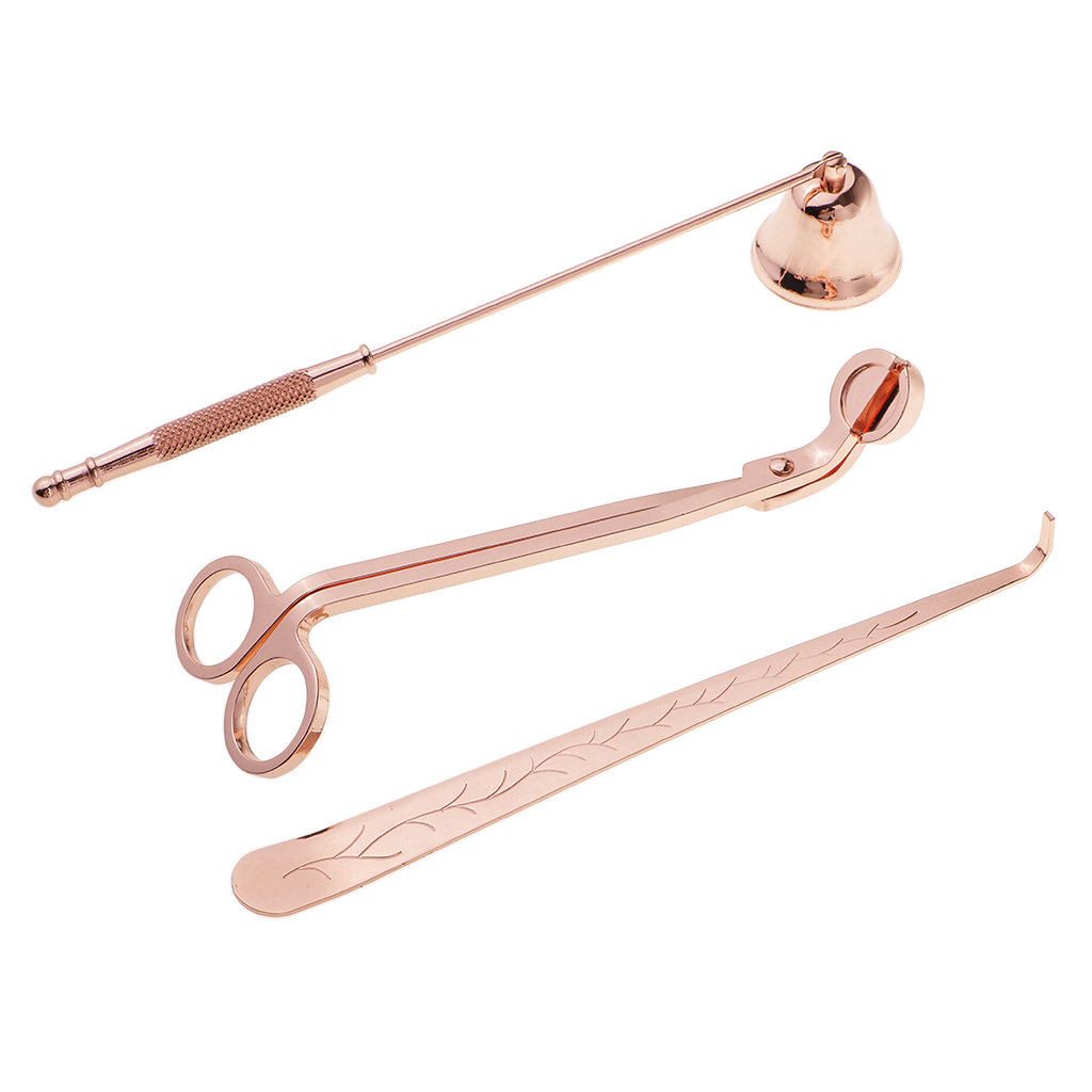 3Pcs Luxury Candle Accessory Set Candle Snuffer Wick Trimmer Dipper Tool Kit