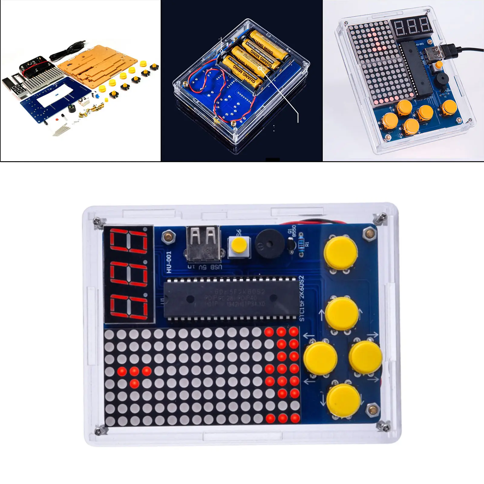 New Acrylic DIY Game Kit Electronic Soldering Set Video Game Machine Kids Toys Gift Game Console Kits