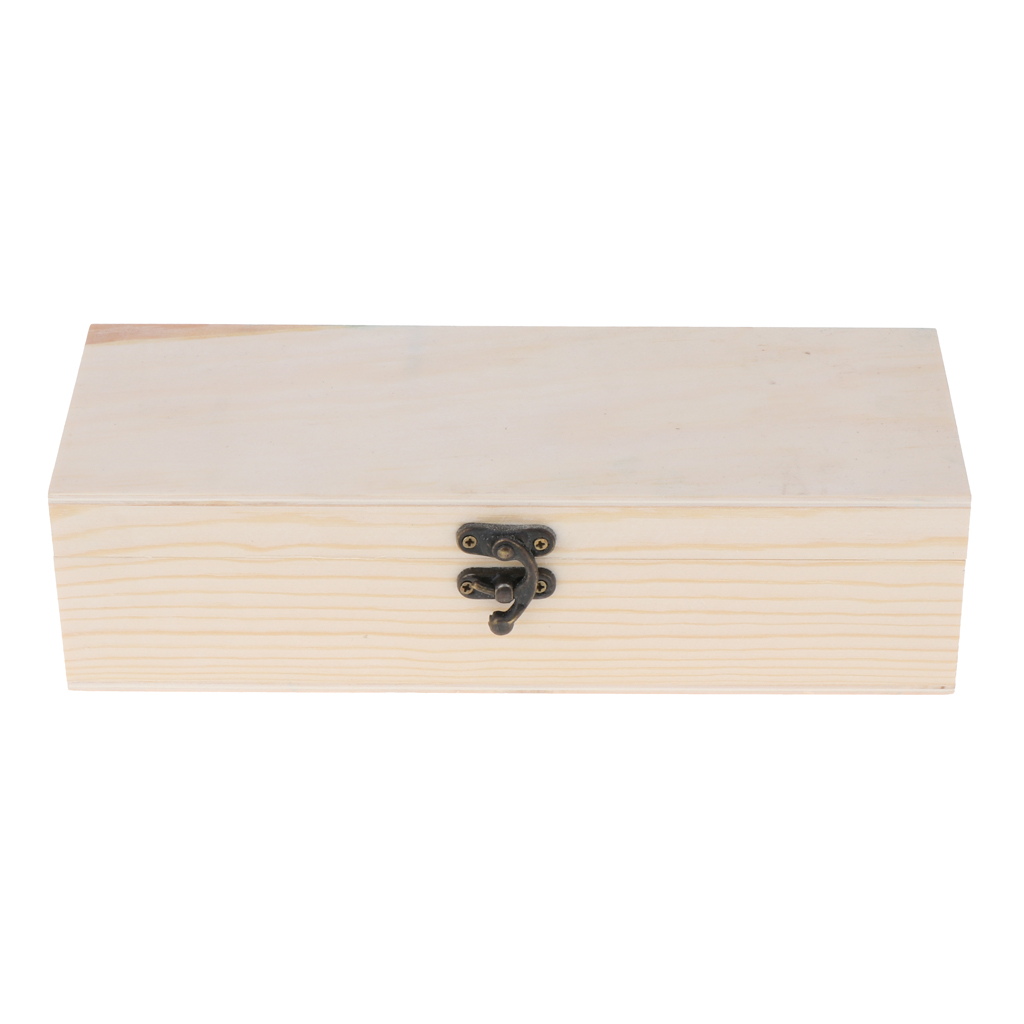 Natural Plain Wood Box Wooden Jewelry Decoupage  Earring Storage Case
