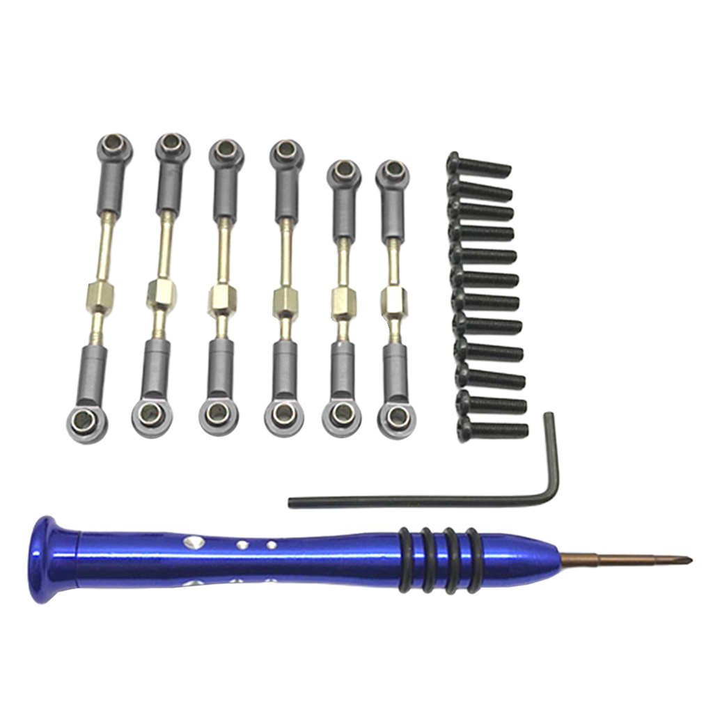 Metal Steering Servo Link Rod Linkage for WLtoys 144001 1:14 RC Car Upgrade Kit