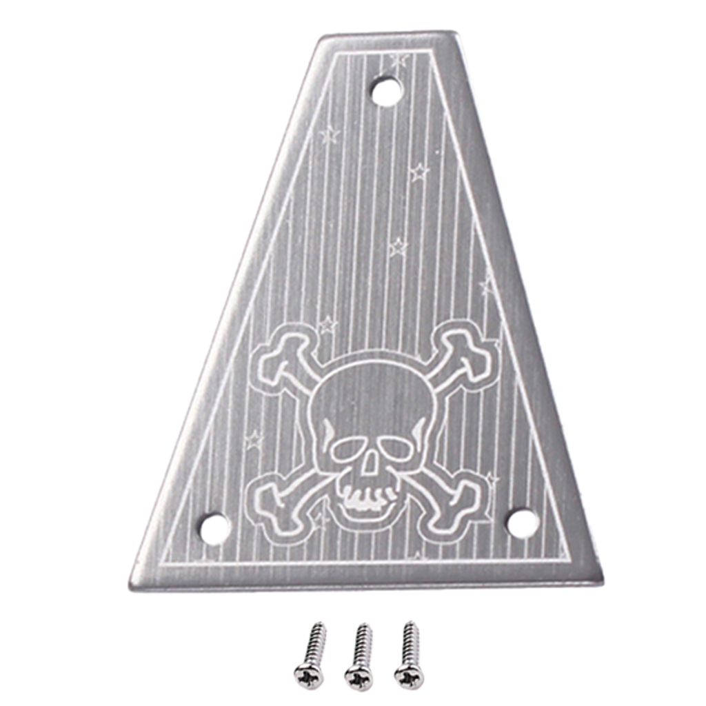 Triangle Skull Head Electric Guitar  Rod Cover Plate w/ Screws Set