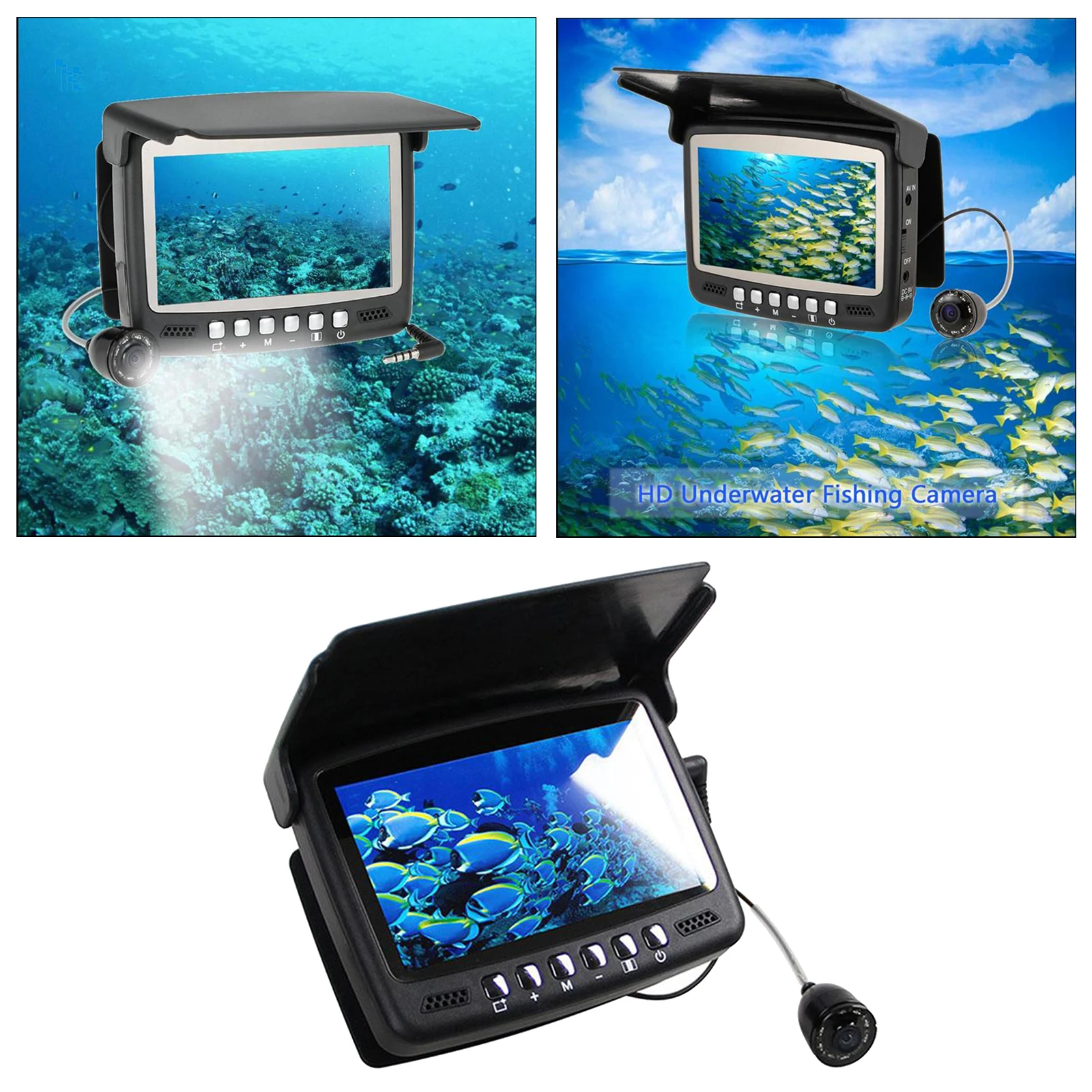 Underwater Fishing Camera DVR Fish Finder Infrared LED Fishing Video Camera with 4.3 inch Monitor for Kayak Boat Sea Fishing