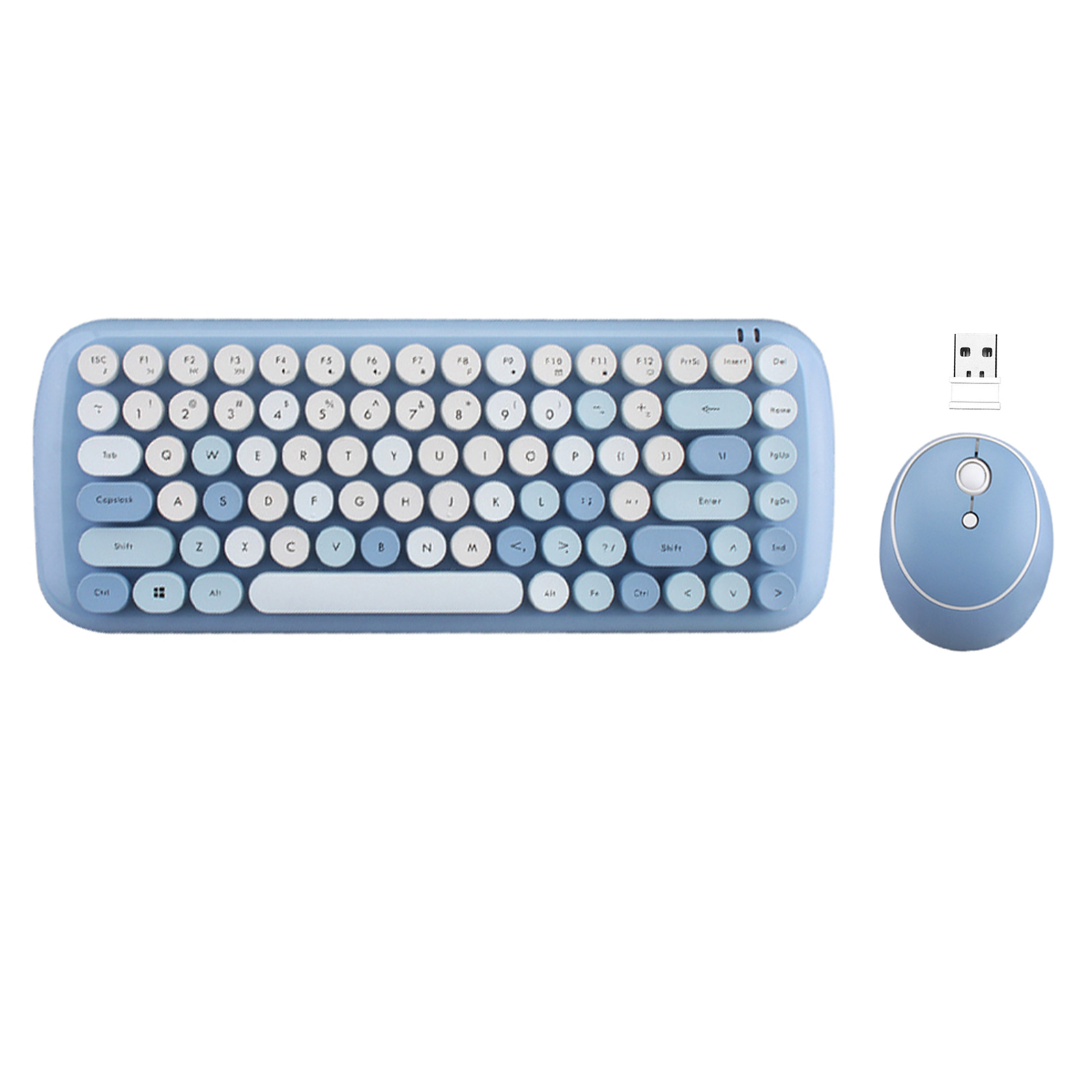 Cute Wireless Keyboard And Mouse Combo 84 Keys 1600dpi For PC Laptop Desktop